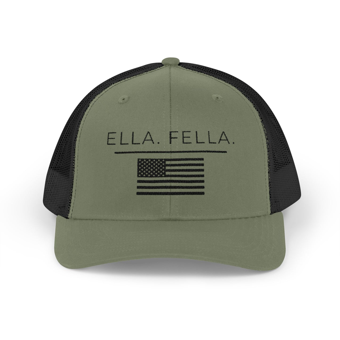 Ella Fella American Flag Trucker Hat, Embroidered Snapback Cap, Patriotic Mesh Hat, USA Hat for Men, Country Concert Hat