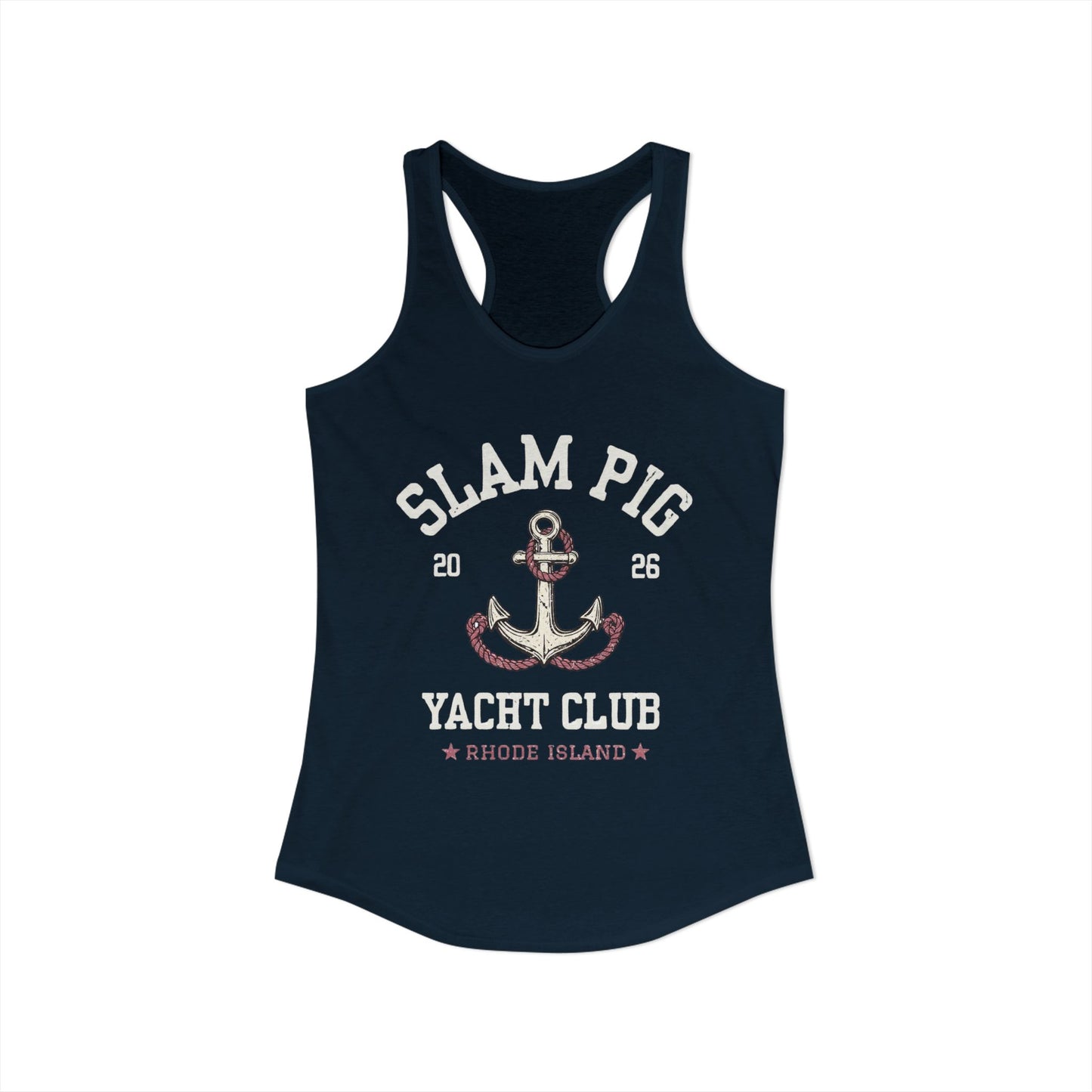 Slam Pig Yacht Club SPYC Women's Racerback Tank Rhode Island RHORI, Bravo Inspired Gift