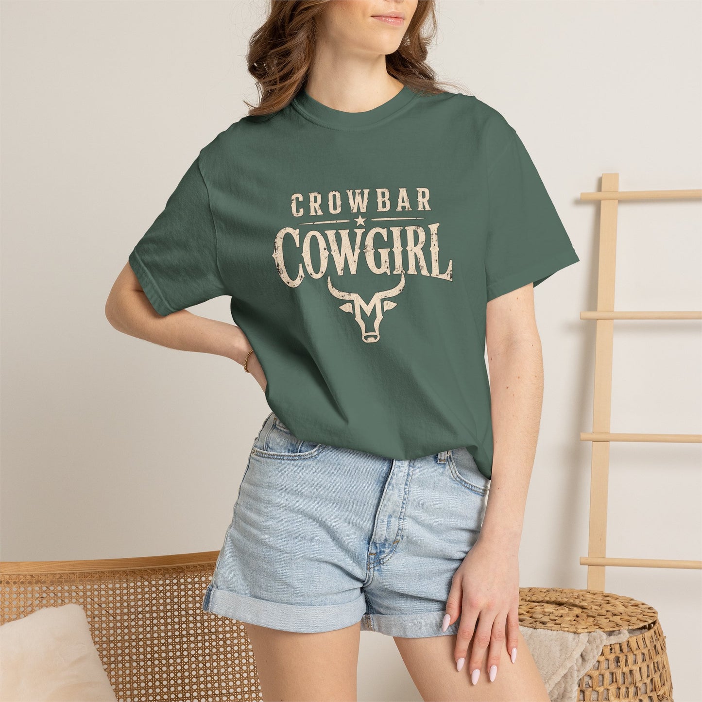 Crowbar Cowgirl T-shirt | Western Bull Skull Graphic | Missouri Bravo Show