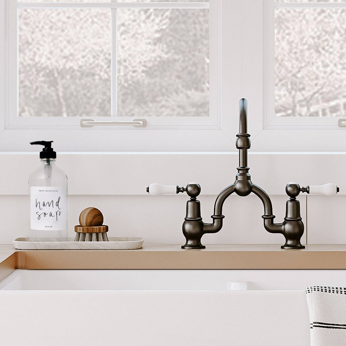 Clear Glass Hand Soap Dispenser