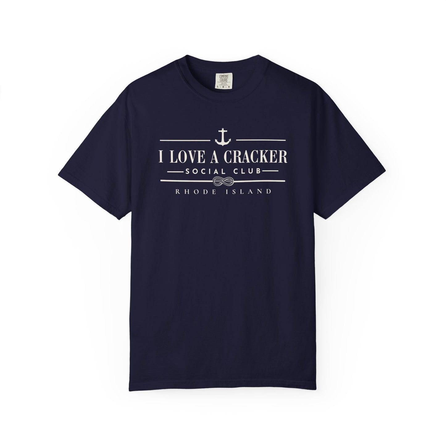 I Love a Cracker Social Club Shirt | Funny Rhode Island Shirt | Coastal Nautical Graphic Tee | New England Yacht Club Style | RHORI