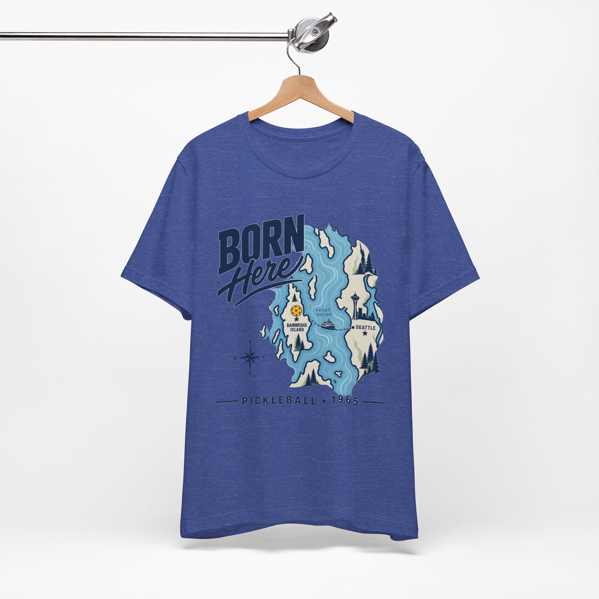 Copy of Born Here Bainbridge Island Pickleball 1965 Unisex Tee
