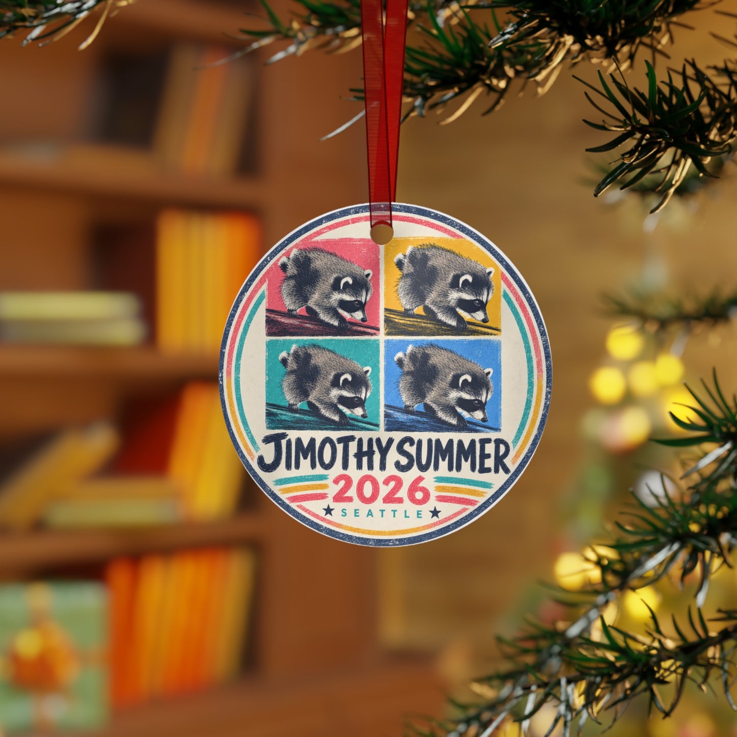 Jimothy Summer 2026 Christmas Ornament, Seattle Raccoon Ornament, Funny Seattle Gift, Raccoon Holiday Ornament, Pacific Northwest Decor