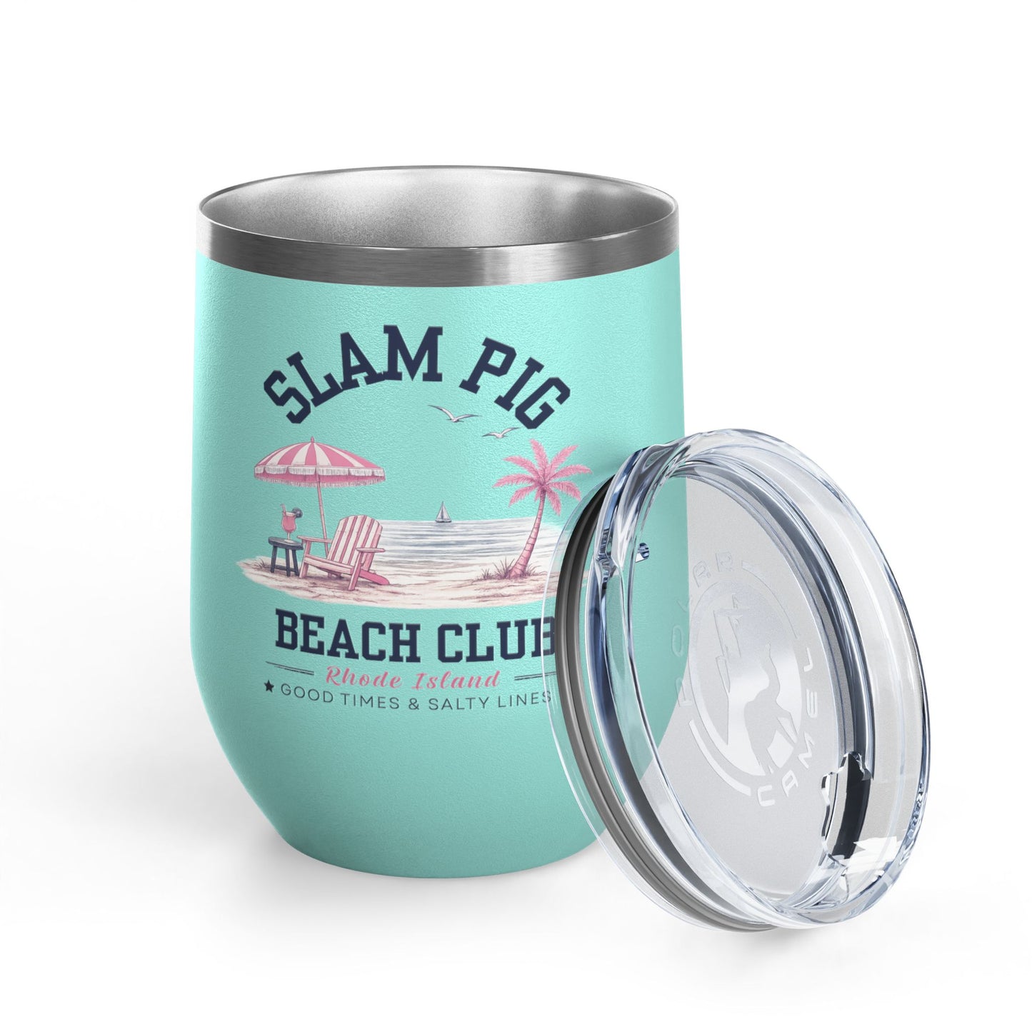 Slam Pig Beach Club Tumbler, RHORI Inspired Wine Tumbler, Rhode Island Gift, 12oz Insulated Cup, Bravo Fan Gift, Beach Cup