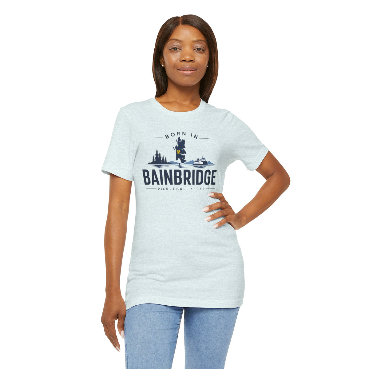 Born in Bainbridge Pickleball 1965 Tee | Bainbridge Island Washington