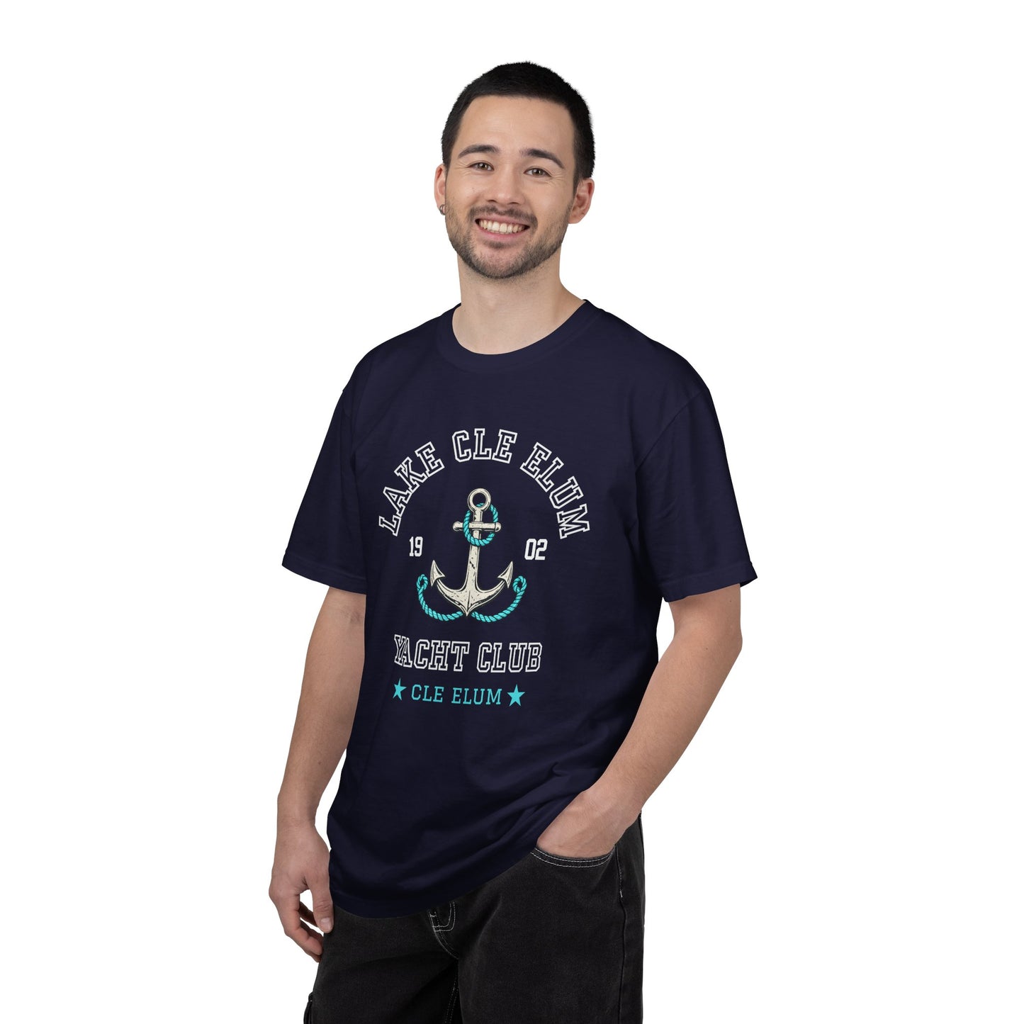 Turquoise Anchor Graphic T-Shirt | Nautical Anchor Illustration