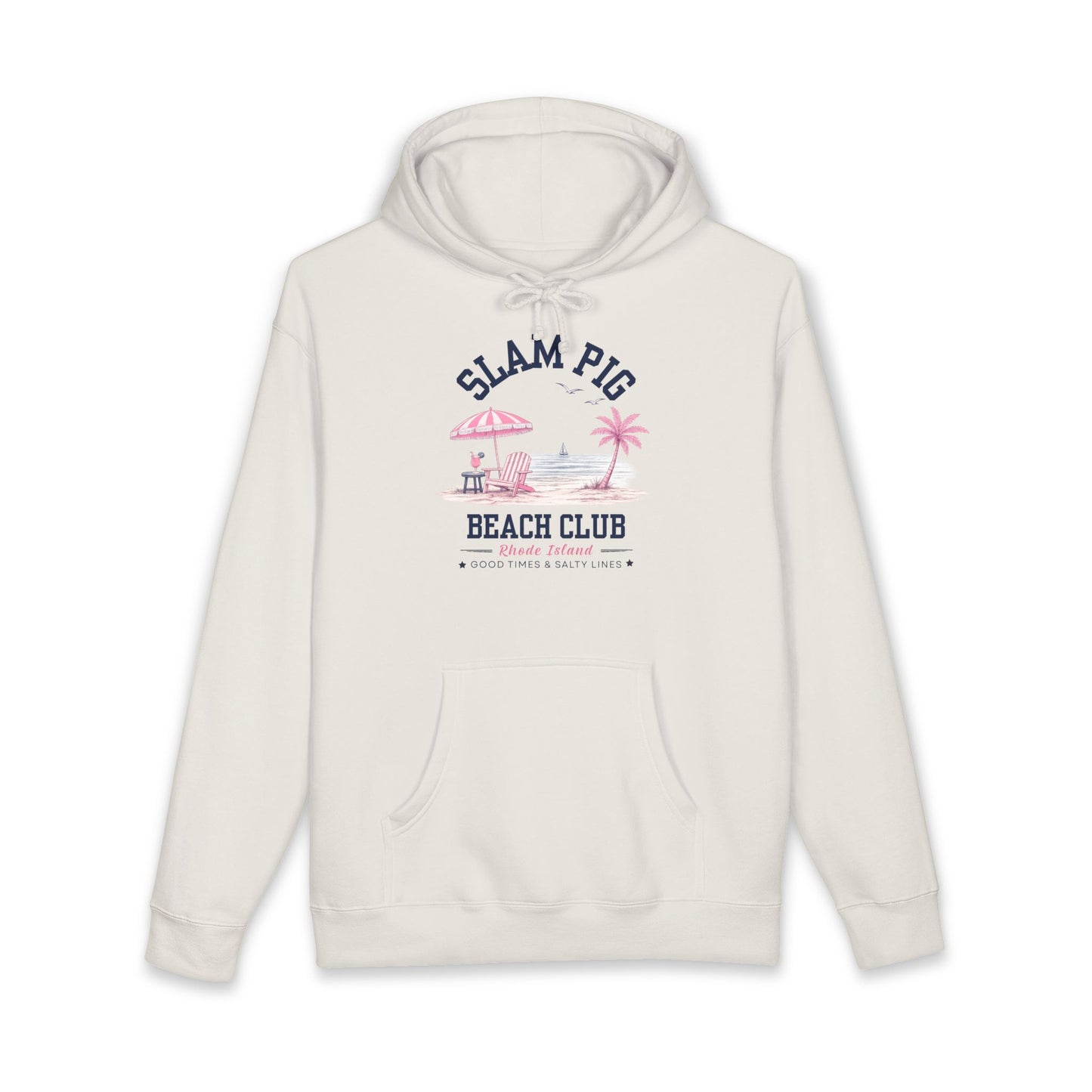 Slam Pig Beach Club Hoodie, Rhode Island Hoodie, Coastal Beach Sweatshirt, Preppy Beach Hoodie, Summer Vacation Gift, Unisex, RHORI