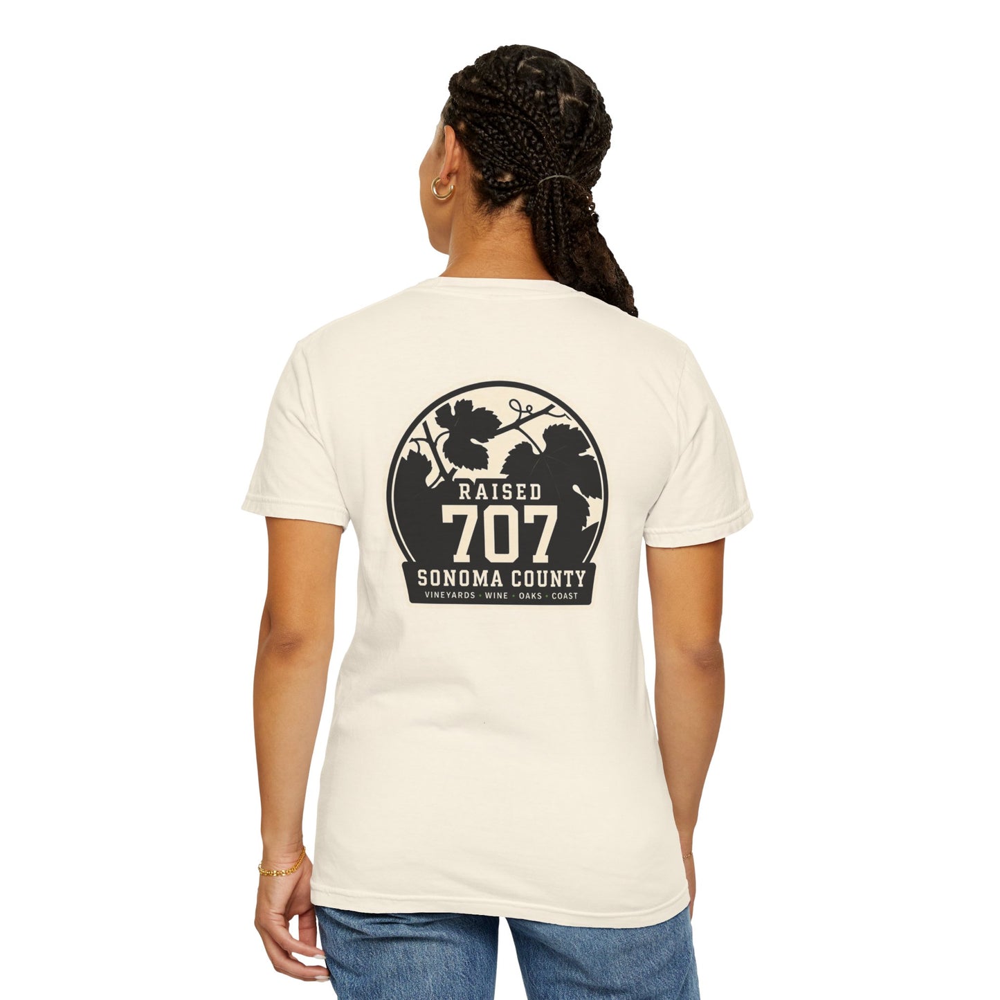 Raised in Sonoma County T-Shirt | Napa Wine Country Tee | 707 Vineyard Graphic Shirt | California Wine Lover Gift | Heldsburg Tee