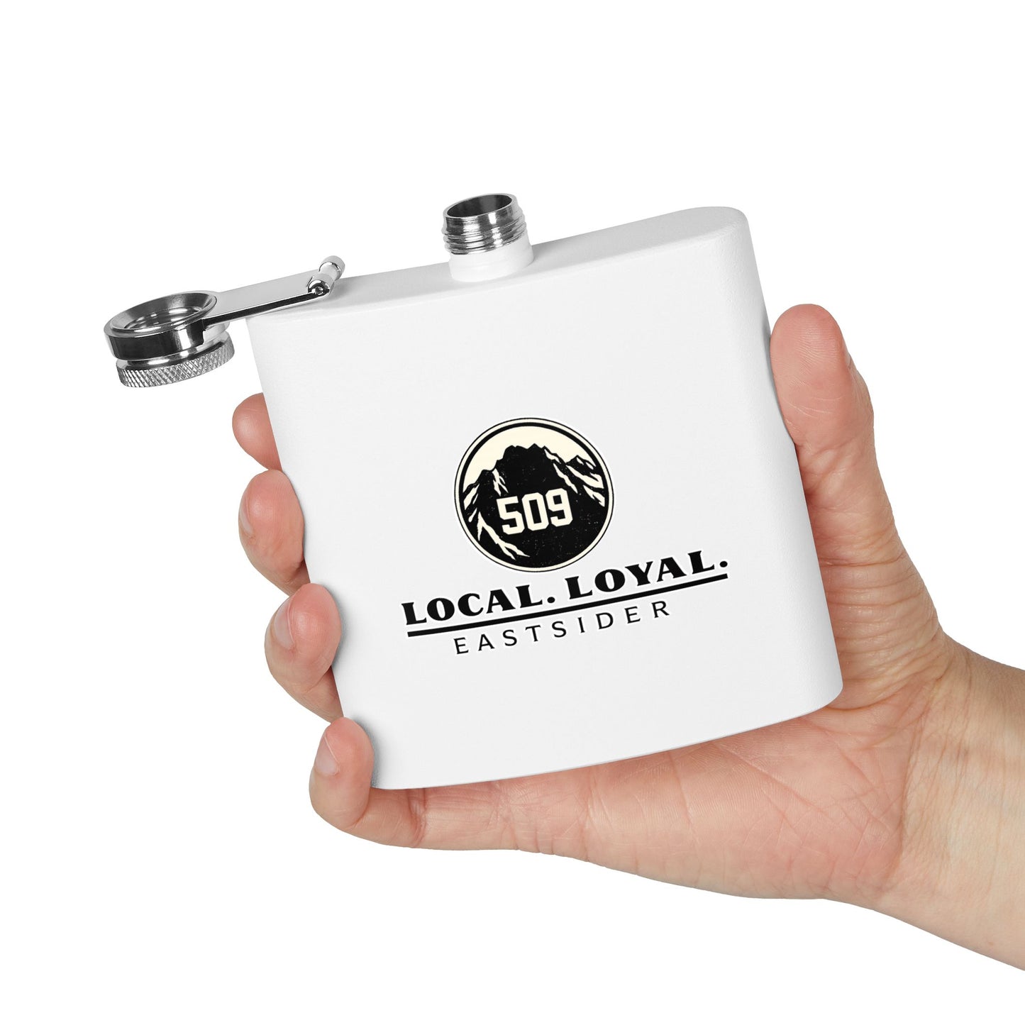 509 Local Loyal Eastsider Flask | Eastern Washington Gift, Groomsmen Gift, Bachelor Party Flask