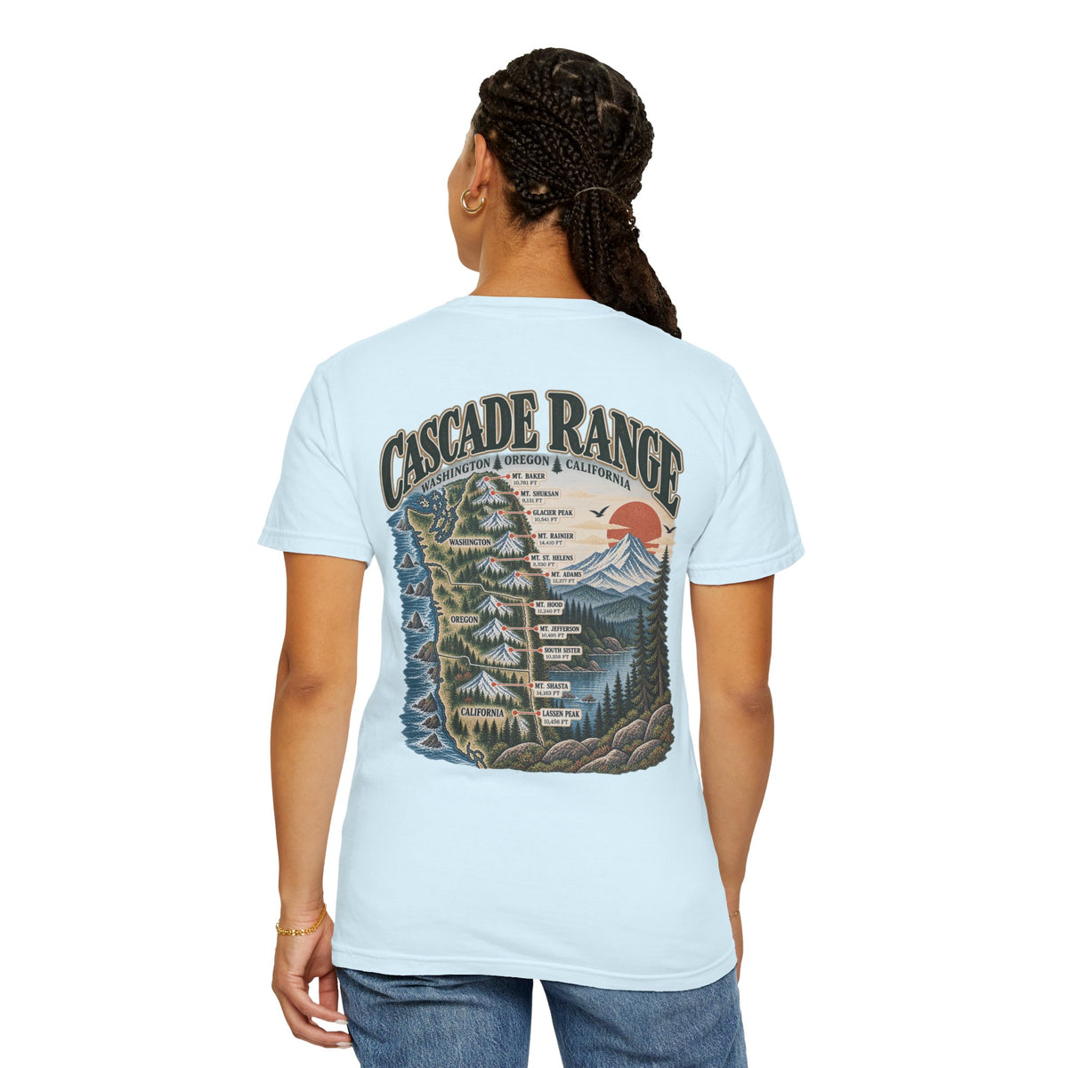 Cascade Range Vintage Graphic Tee | Washington, Oregon & California