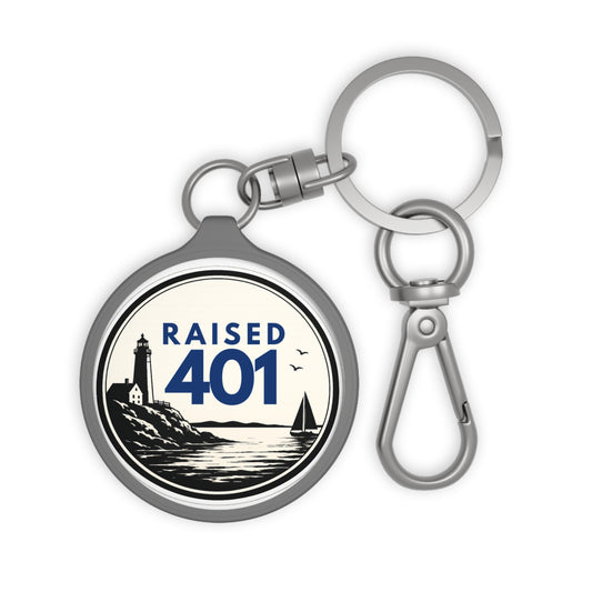 Rhode Island| Raised 401 Lighthouse Keyring | Coastal Rhode Island Nautical Keychain | Local Pride