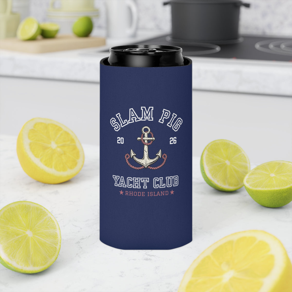 Slam Pig Yacht Club Can Cooler | Rhode Island Drink | Boat Lover Gift