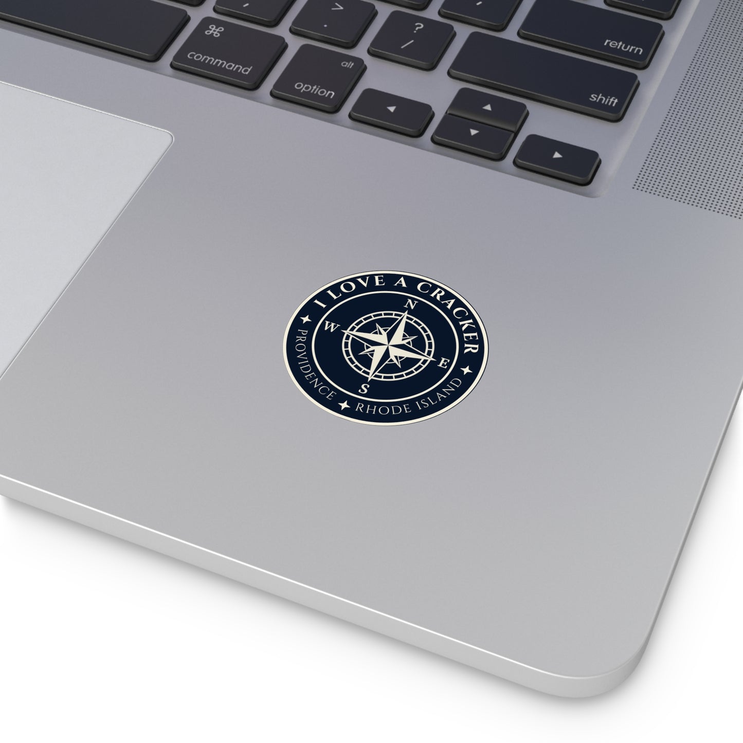 I Love A Cracker compass sticker | Round Vinyl Sticker Providence Rhode Island