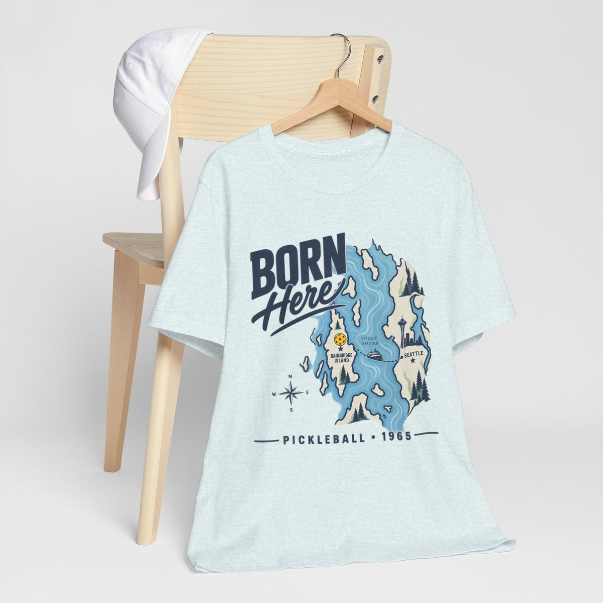 Copy of Born Here Bainbridge Island Pickleball 1965 Unisex Tee