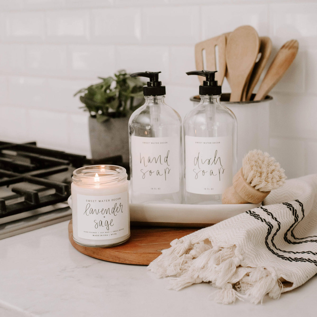 Clear Glass Hand Soap Dispenser