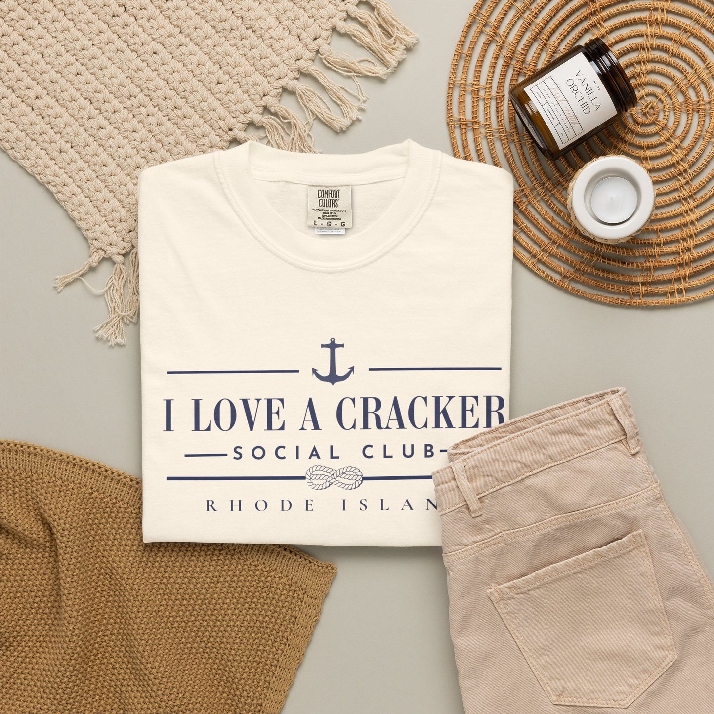 I Love a Cracker Social Club T-shirt | Nautical Anchor Rhode Island