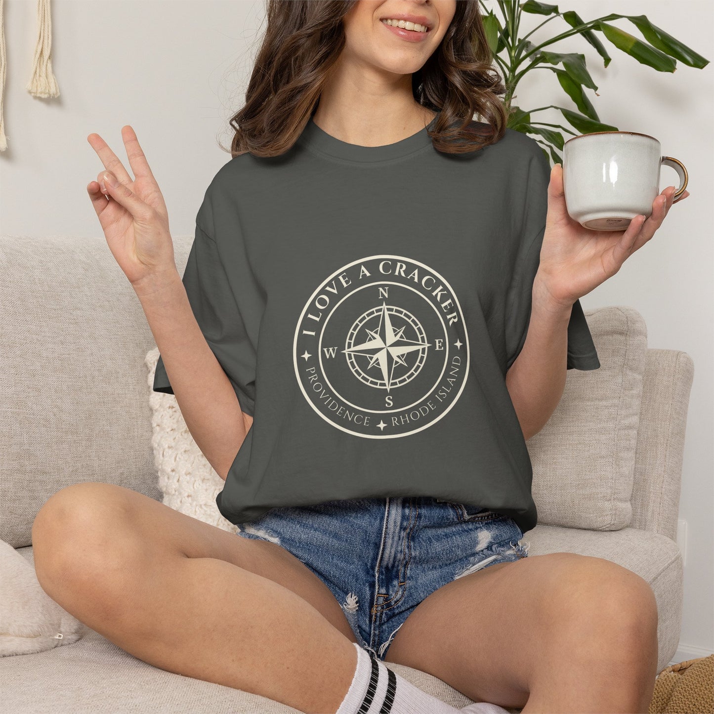 I Love A Cracker compass graphic T-shirt | nautical compass shirt