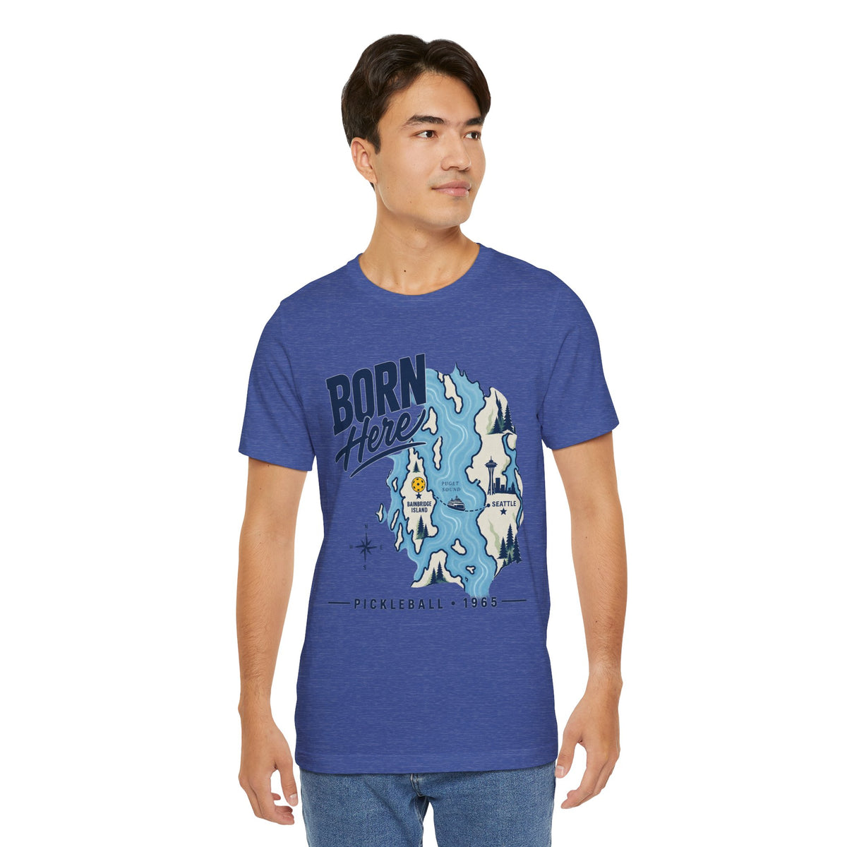 Copy of Born Here Bainbridge Island Pickleball 1965 Unisex Tee