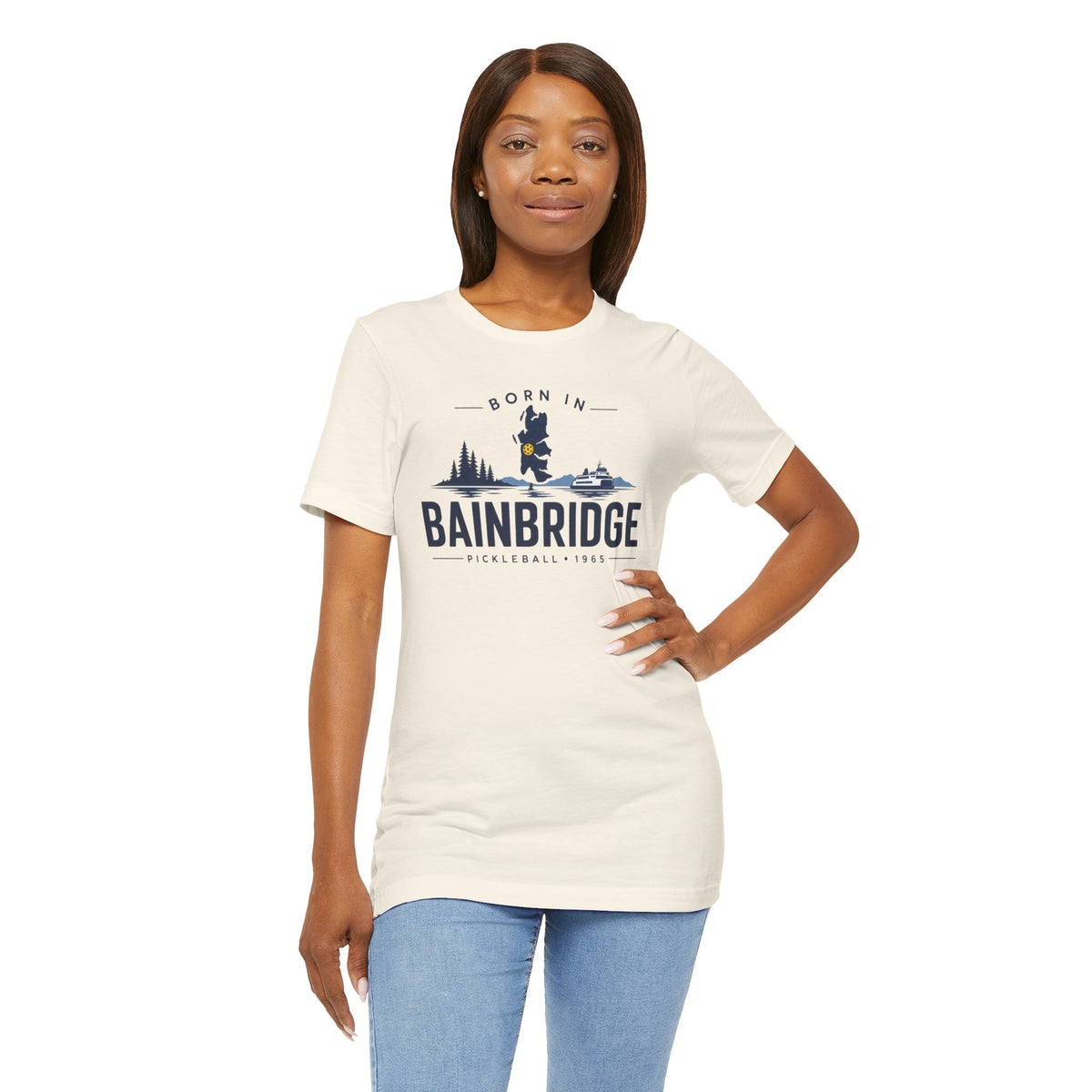 Born in Bainbridge Pickleball 1965 Tee | Bainbridge Island Washington