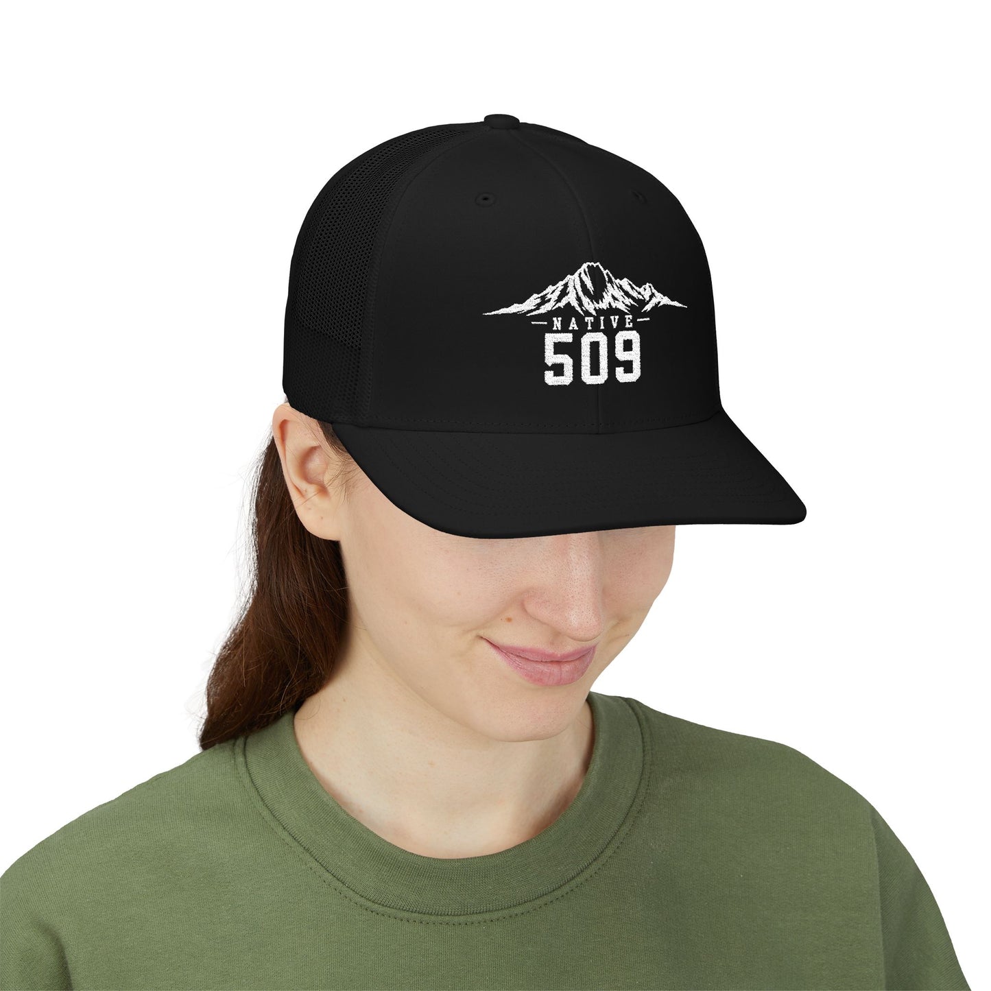 Native 509 Trucker Hat | Cascades Mount Stuart | Mountains 509 Snapback Cap | Central Washington