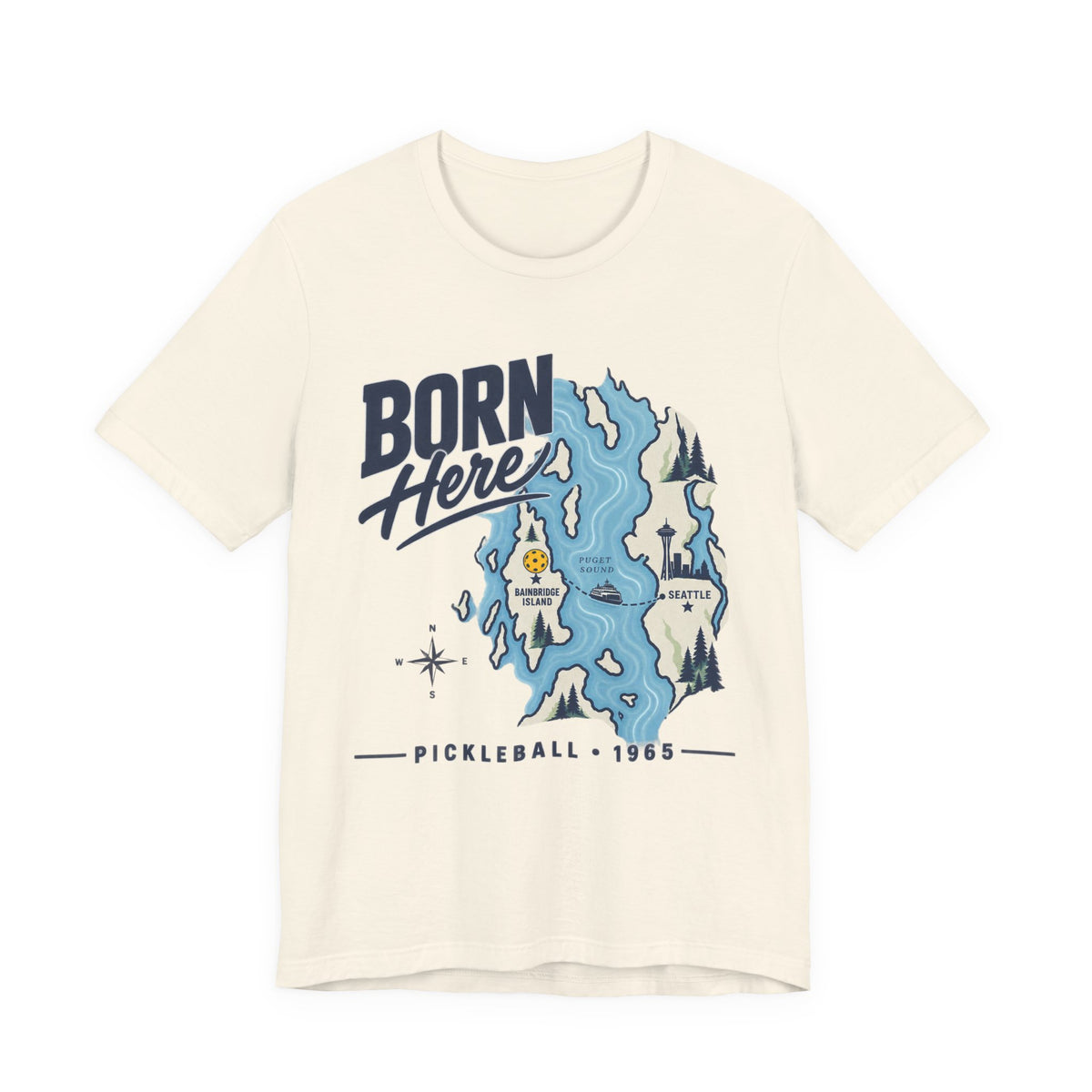 Copy of Born Here Bainbridge Island Pickleball 1965 Unisex Tee