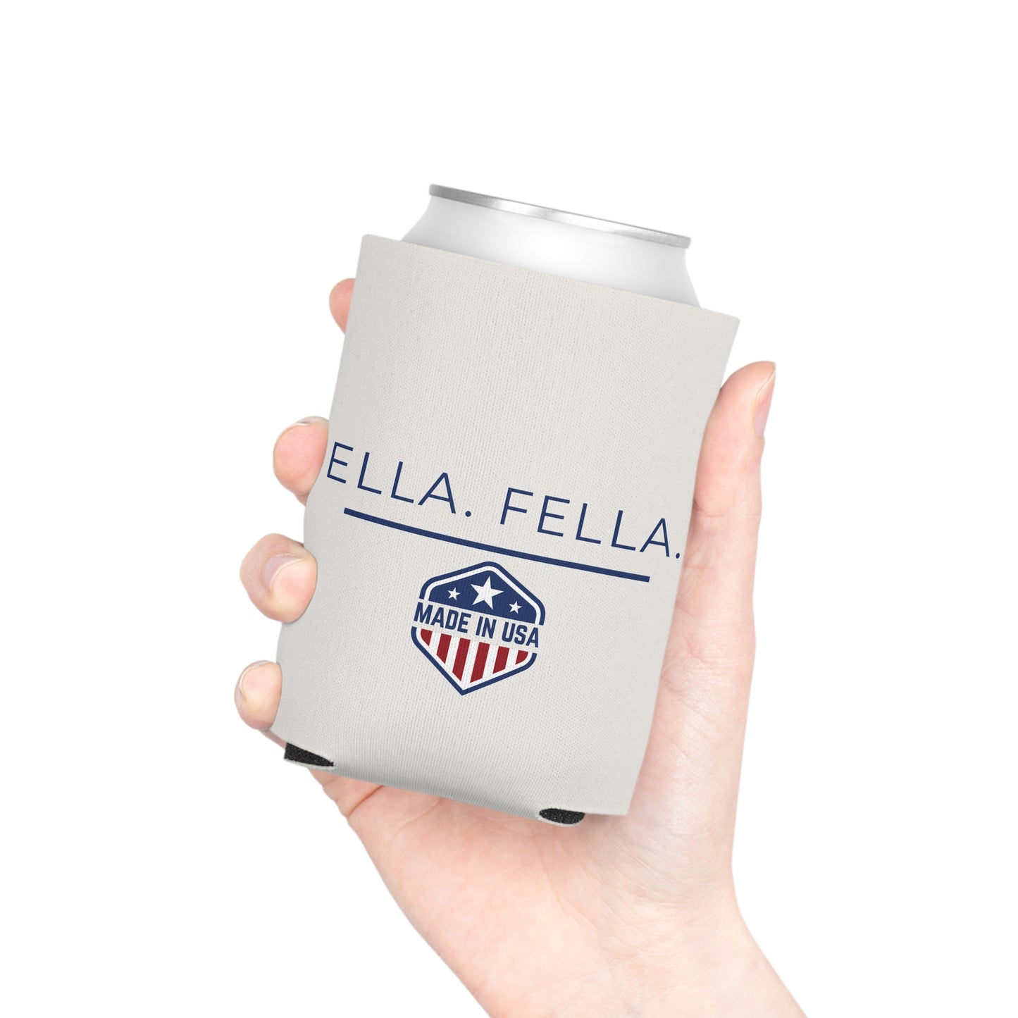 Ella Fella Can Cooler, Beer Can Sleeve, Made in USA Drink, Country Gift for Men, Patriotic Beverage Sleeve, Funny Gift for Him