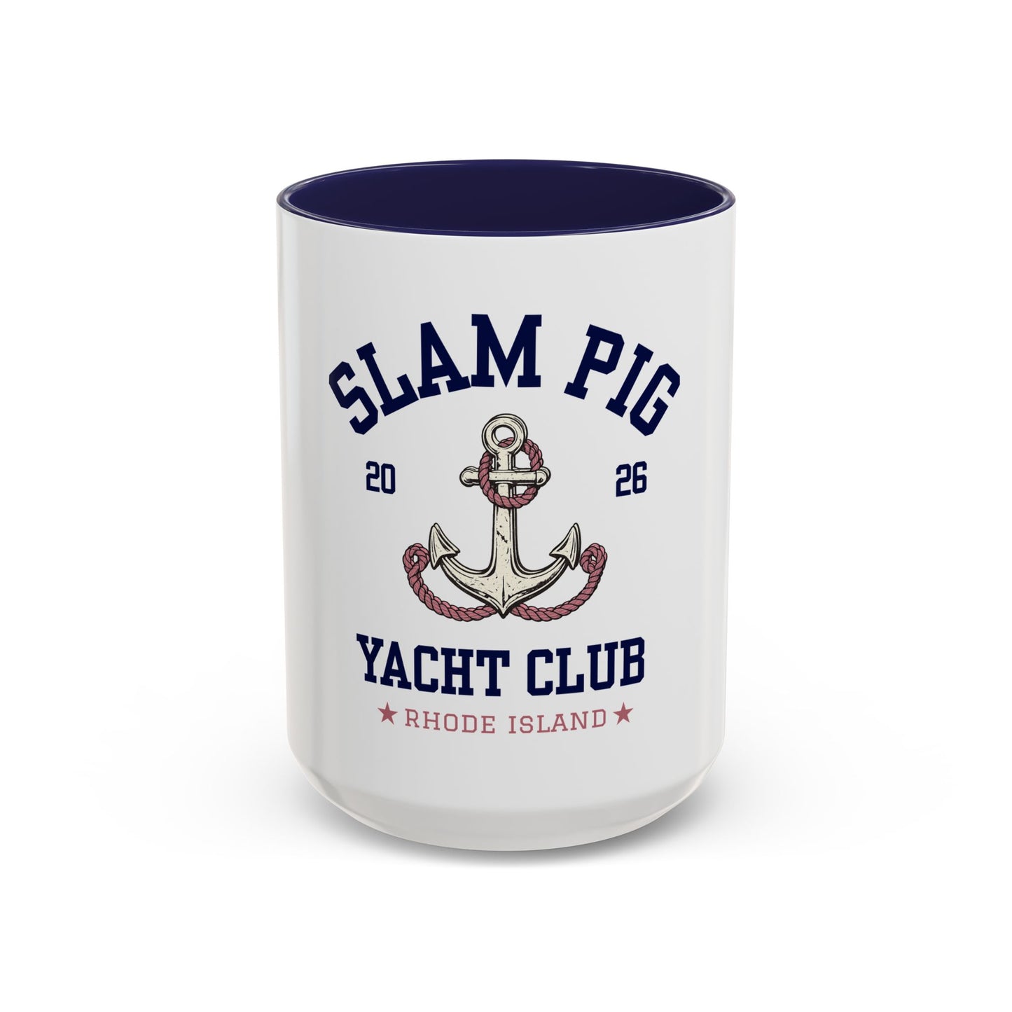 Slam Pig Yacht Club Mug | Rhode Island Coffee Mug | Nautical Sailing Mug | Coastal Boat Lover Gift | Preppy Beach Club Mug | Ceramic Cup