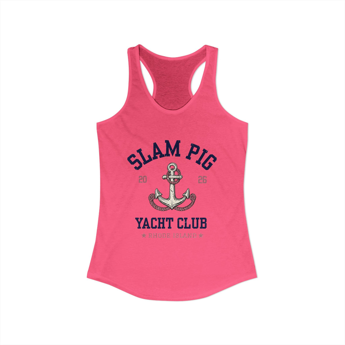 Slam Pig Yacht Club SPYC Racerback Tank Rhode Island RHORI Womens