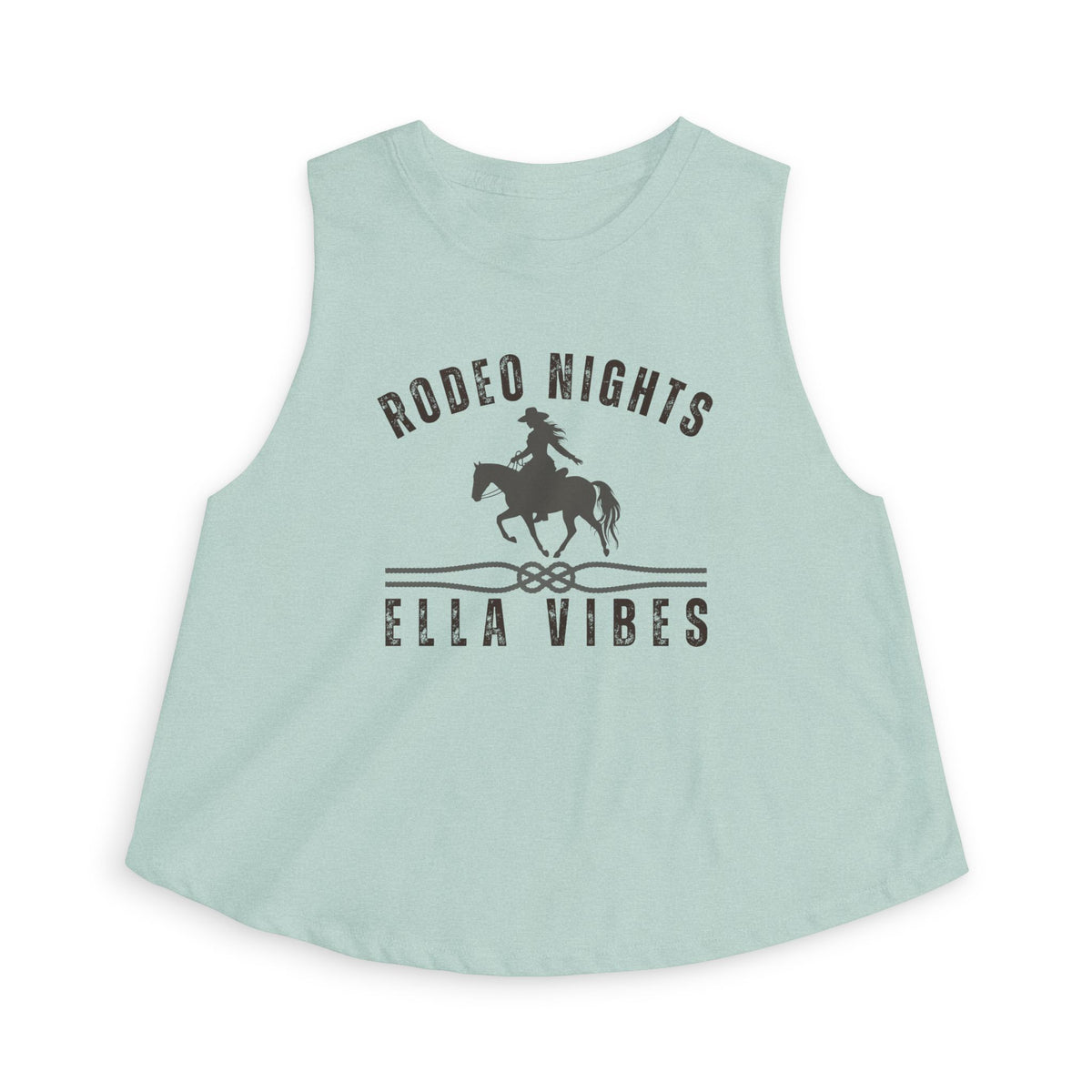 Rodeo Nights Ella Vibes Cowgirl Graphic Crop Top | Western Horse Rider Design