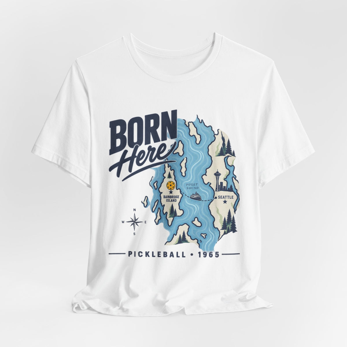 Copy of Born Here Bainbridge Island Pickleball 1965 Unisex Tee