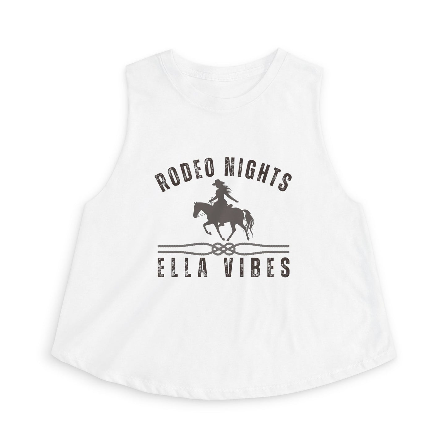 Rodeo Nights Ella Vibes Cowgirl Graphic Crop Top | Western Horse Rider Design