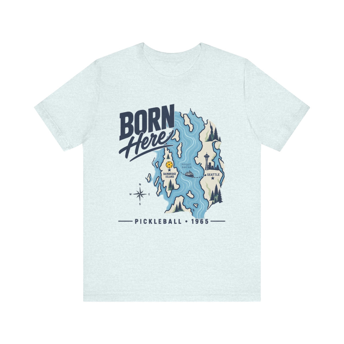 Copy of Born Here Bainbridge Island Pickleball 1965 Unisex Tee