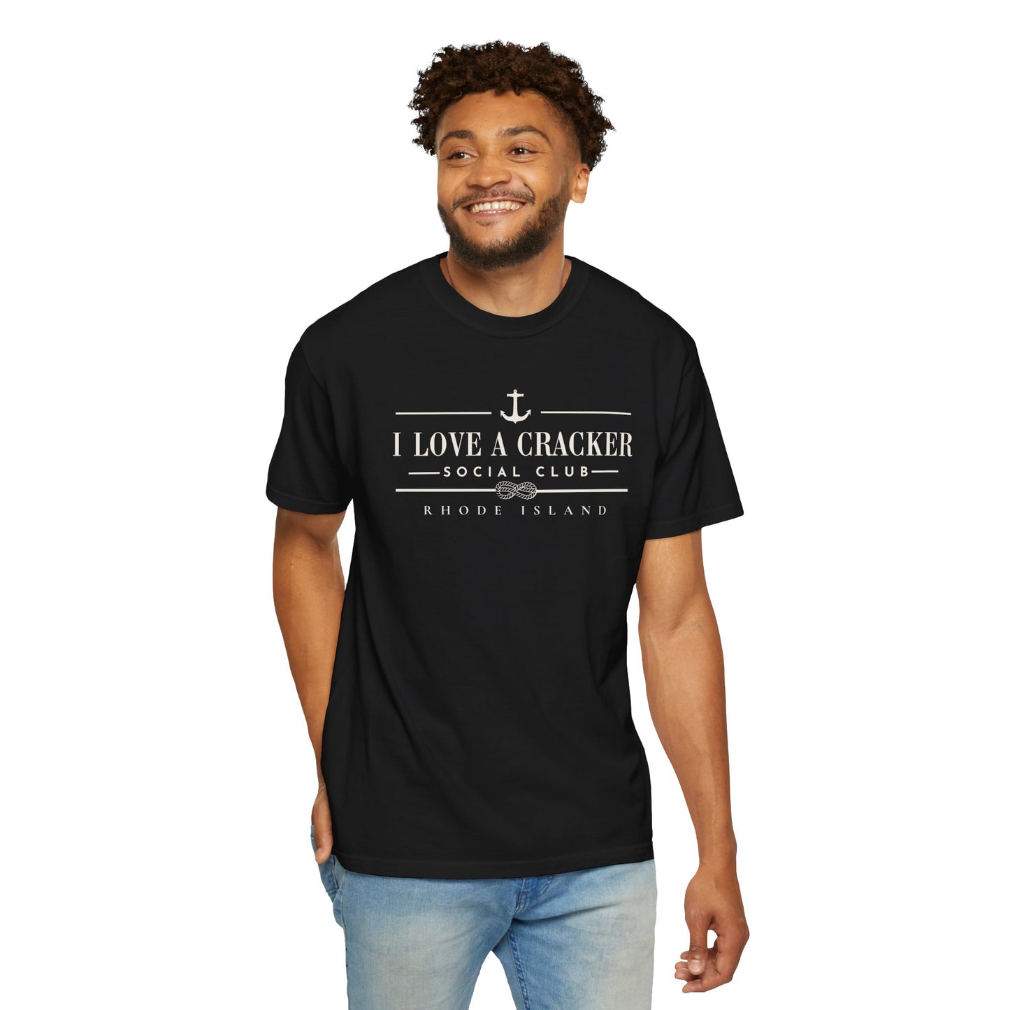 I Love a Cracker Social Club Shirt | Funny Rhode Island Shirt | Coastal Nautical Graphic Tee | New England Yacht Club Style | RHORI