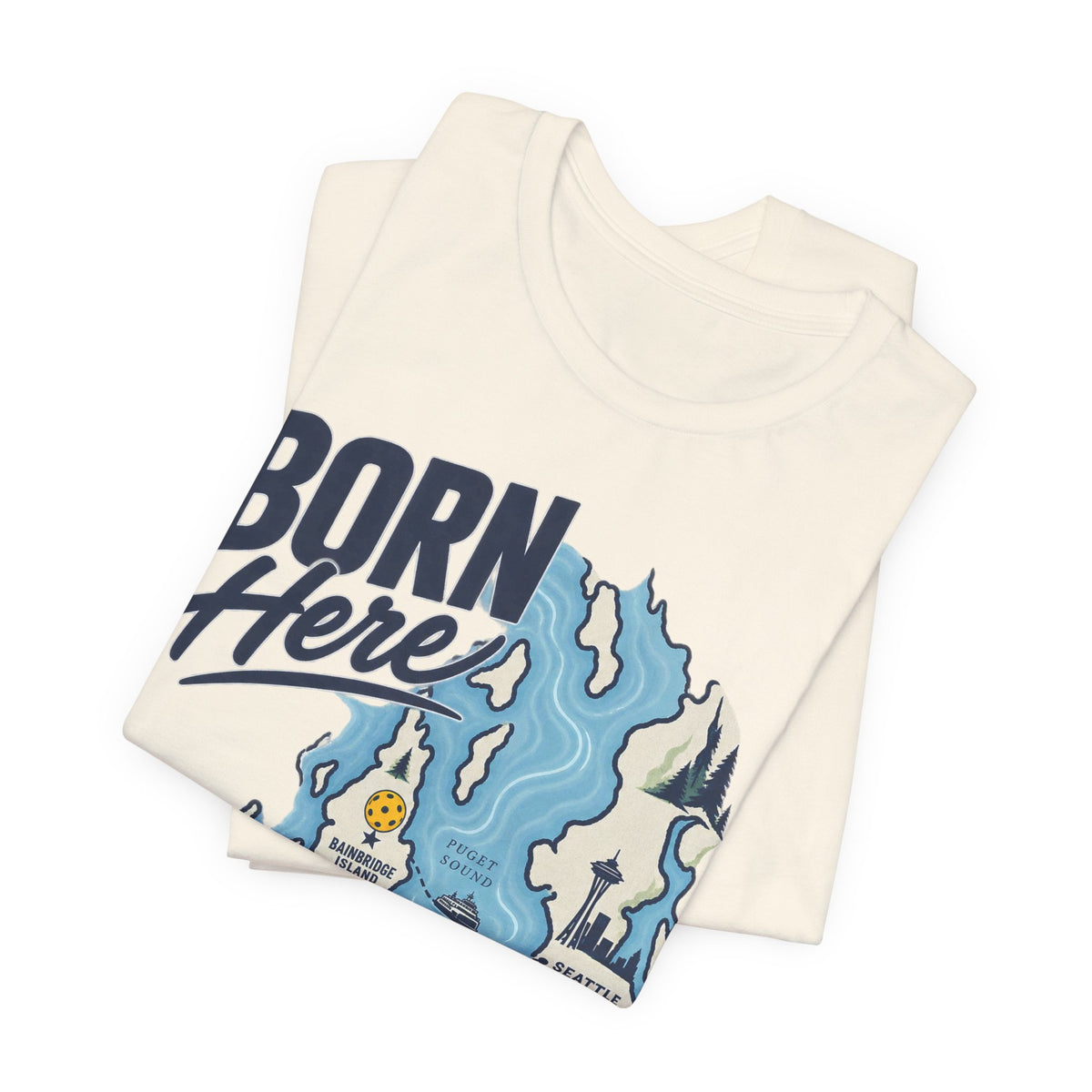 Born Here Bainbridge Island Pickleball 1965 Unisex Tee
