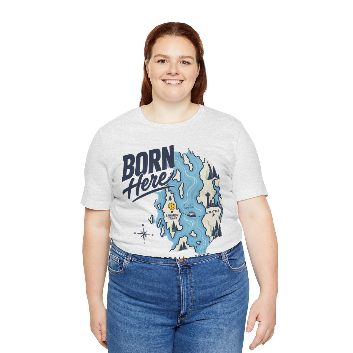 Born Here Bainbridge Island Pickleball 1965 Unisex Tee