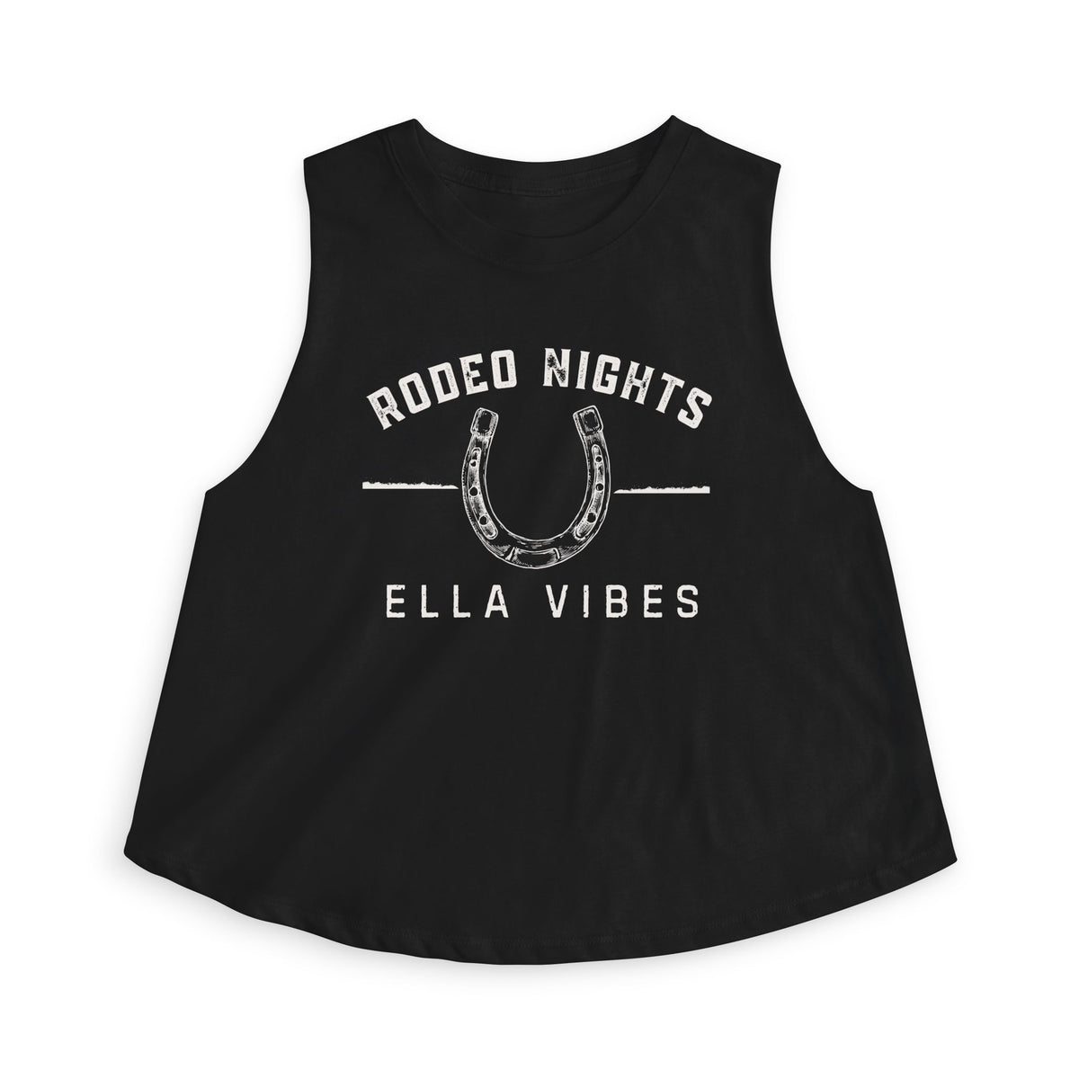 Rodeo Nights Ella Vibes Cowgirl Graphic Crop Top | Western Horse Rider Design