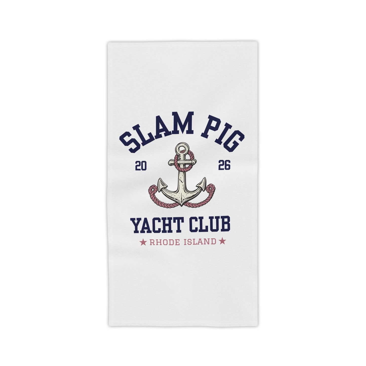 Slam Pig Yacht Club Towel, Rhode Island Yacht Club Towel, Coastal Pool Towel, Pink Navy Yacht Towel, Summer Vacation Gift, RHORI