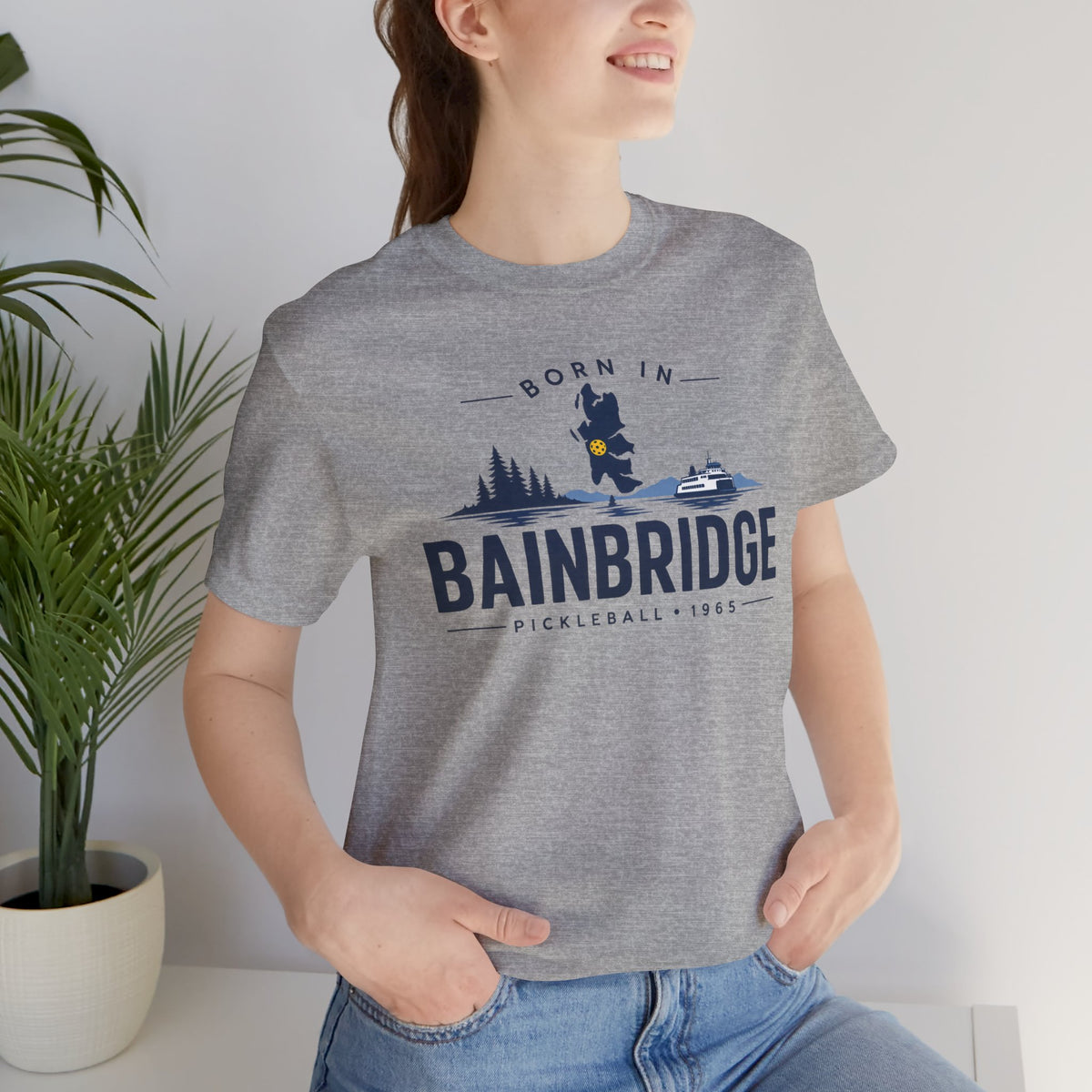 Born in Bainbridge Pickleball 1965 Tee | Bainbridge Island Washington