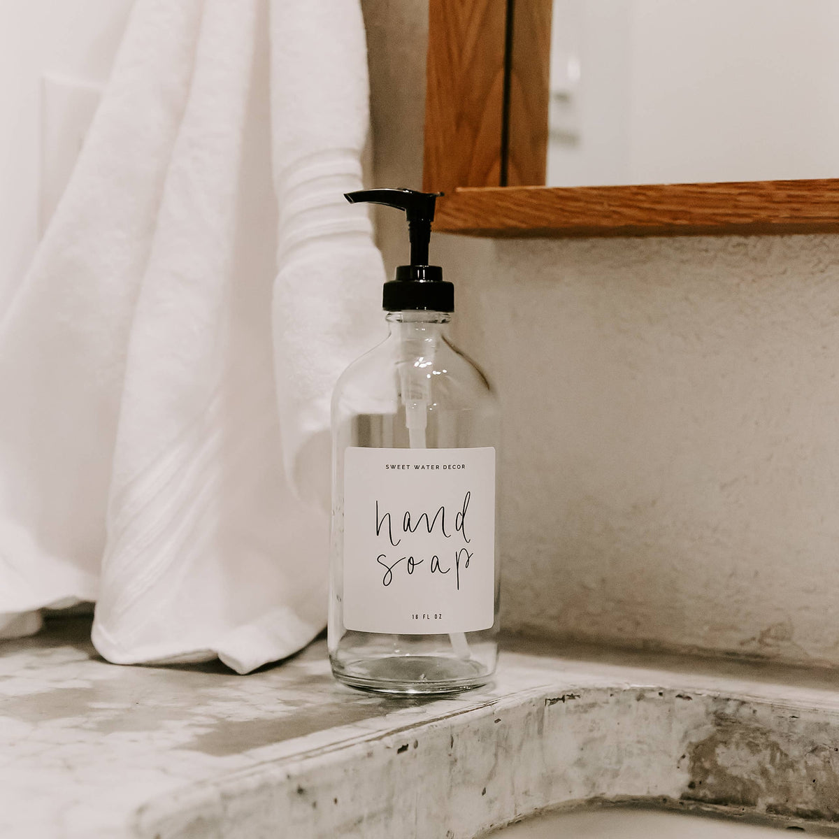 Clear Glass Hand Soap Dispenser