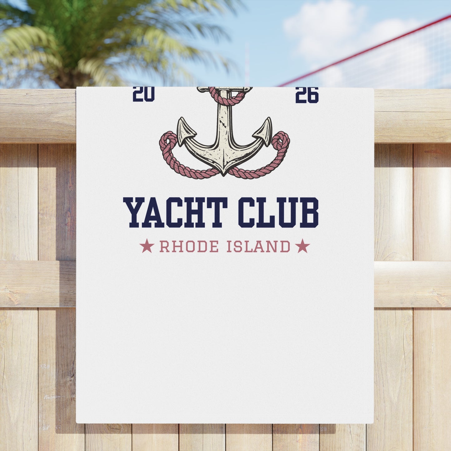 Slam Pig Yacht Club Towel, Rhode Island Yacht Club Towel, Coastal Pool Towel, Pink Navy Yacht Towel, Summer Vacation Gift, RHORI