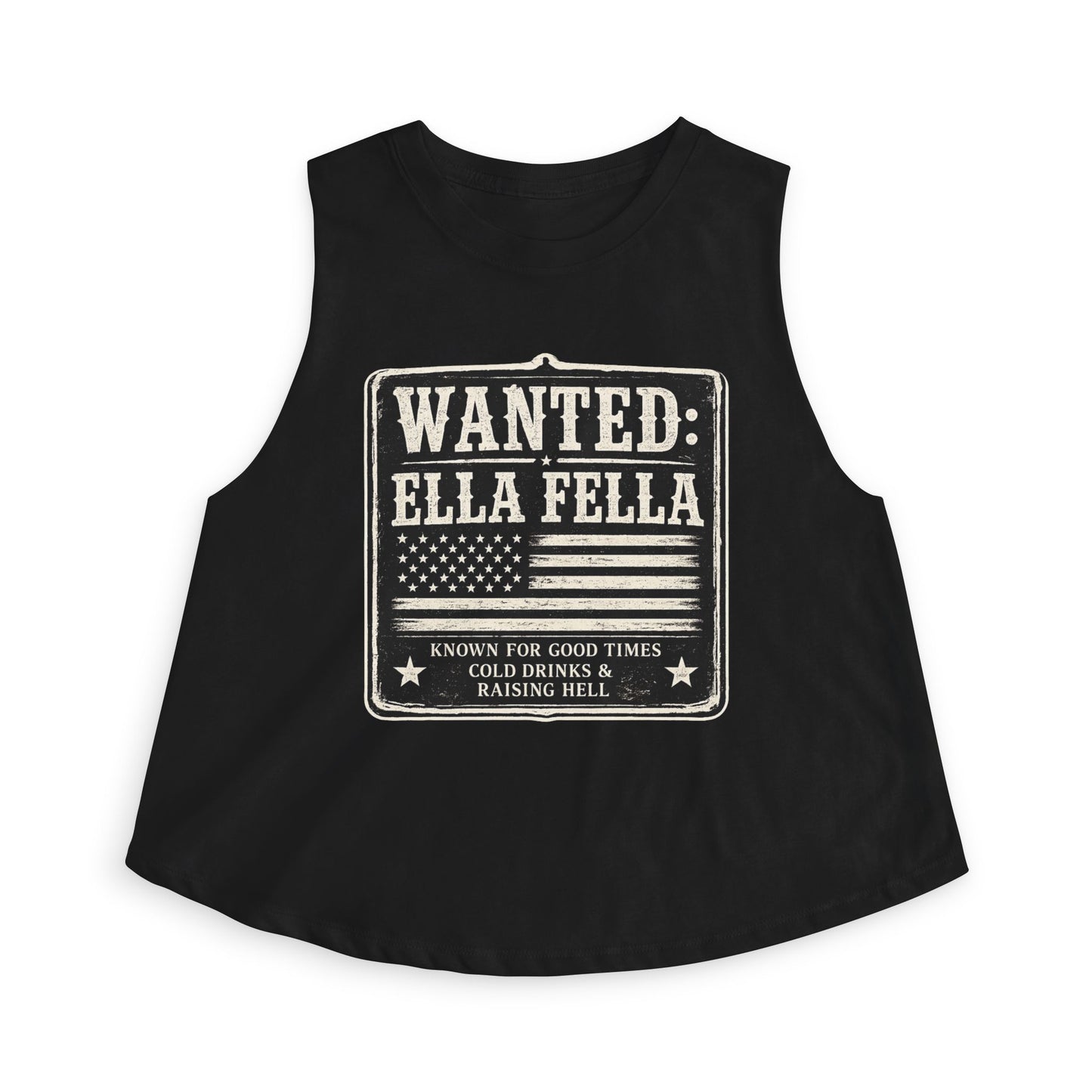 Wanted Ella Fella Crop Tank Top, Country Concert Shirt, Western Graphic Tee, Cowgirl Outfit, Rodeo Shirt, Nashville Festival Top