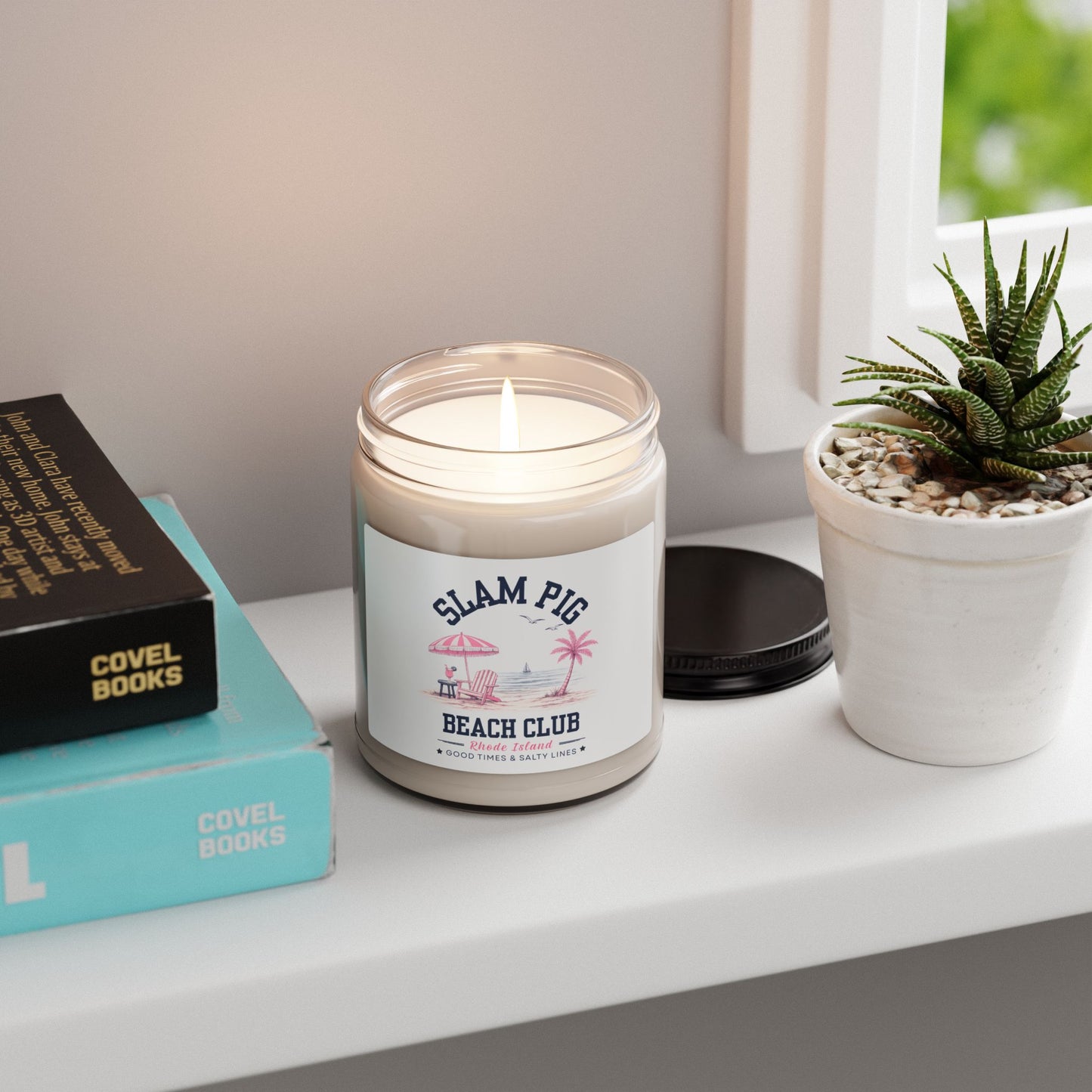 Slam Pig Beach Club Candle, Rhode Island Coastal Candle, Beach House Decor, Summer Soy Candle, Nautical Gift, Beach Lover Gift, RHORI