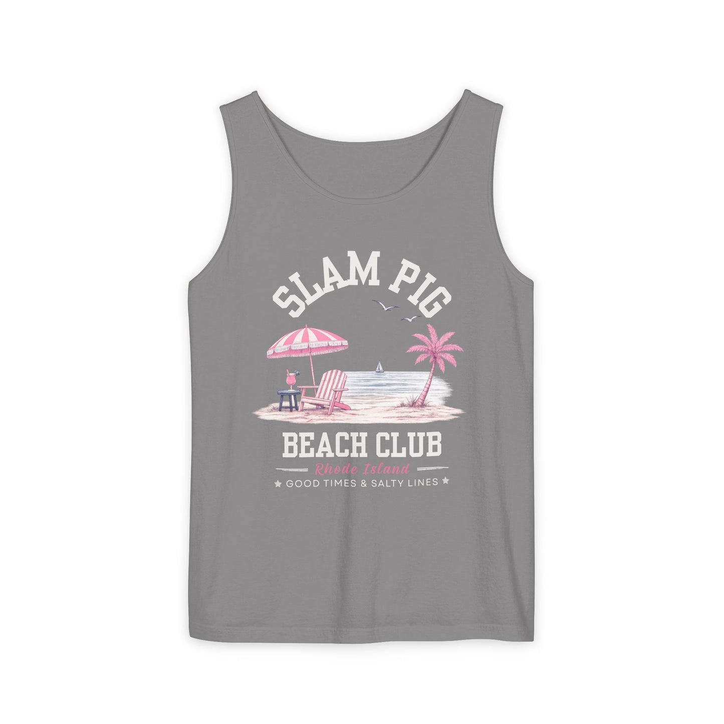 Slam Pig Beach Club Shirt, Rhode Island Beach Tee, Coastal Vacation Shirt, Preppy Summer Graphic Tee, Nautical Ocean Shirt