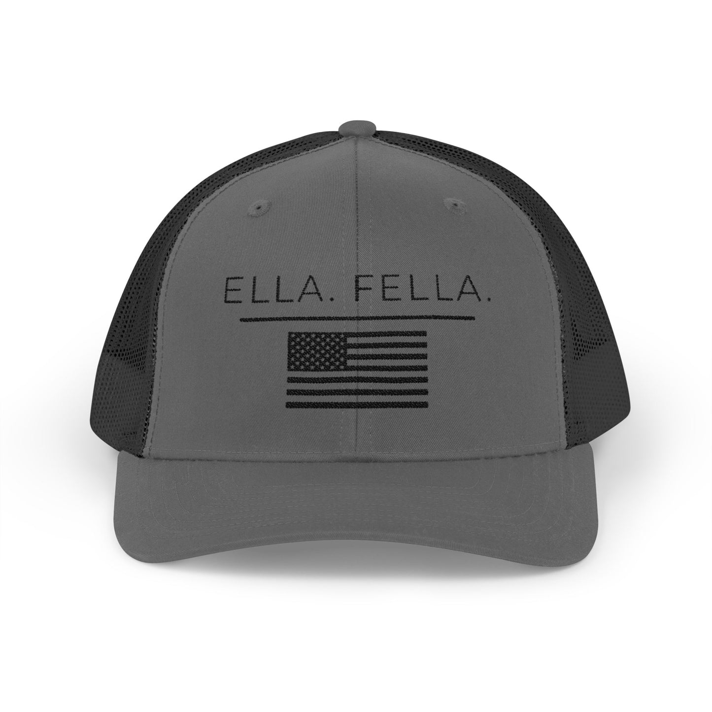 Ella Fella American Flag Trucker Hat, Embroidered Snapback Cap, Patriotic Mesh Hat, USA Hat for Men, Country Concert Hat
