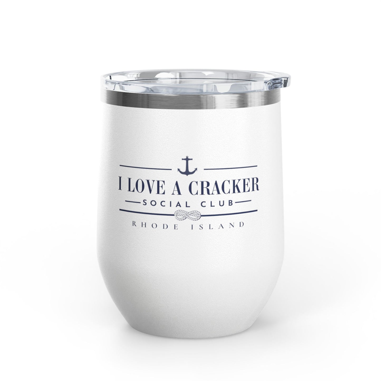 I Love a Cracker Social Club Tumbler, RHORI Inspired Wine Tumbler, Rhode Island Gift, Funny Bravo Cup, 12oz Insulated Cup