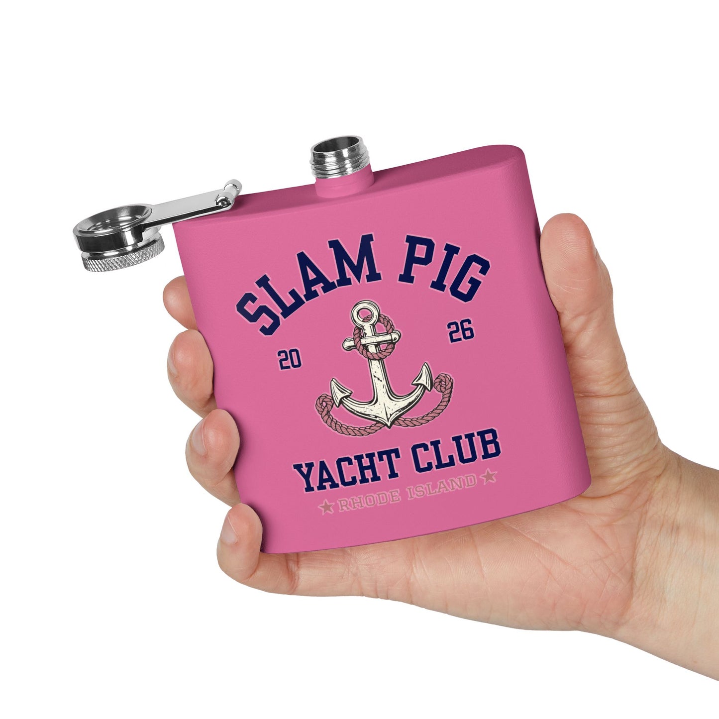 Slam Pig Yacht Club Flask, Bachelor Party Flask, Bachelorette Gift, Groomsmen Flask, Boat Party Flask, RHORI Inspired, Girls Trip