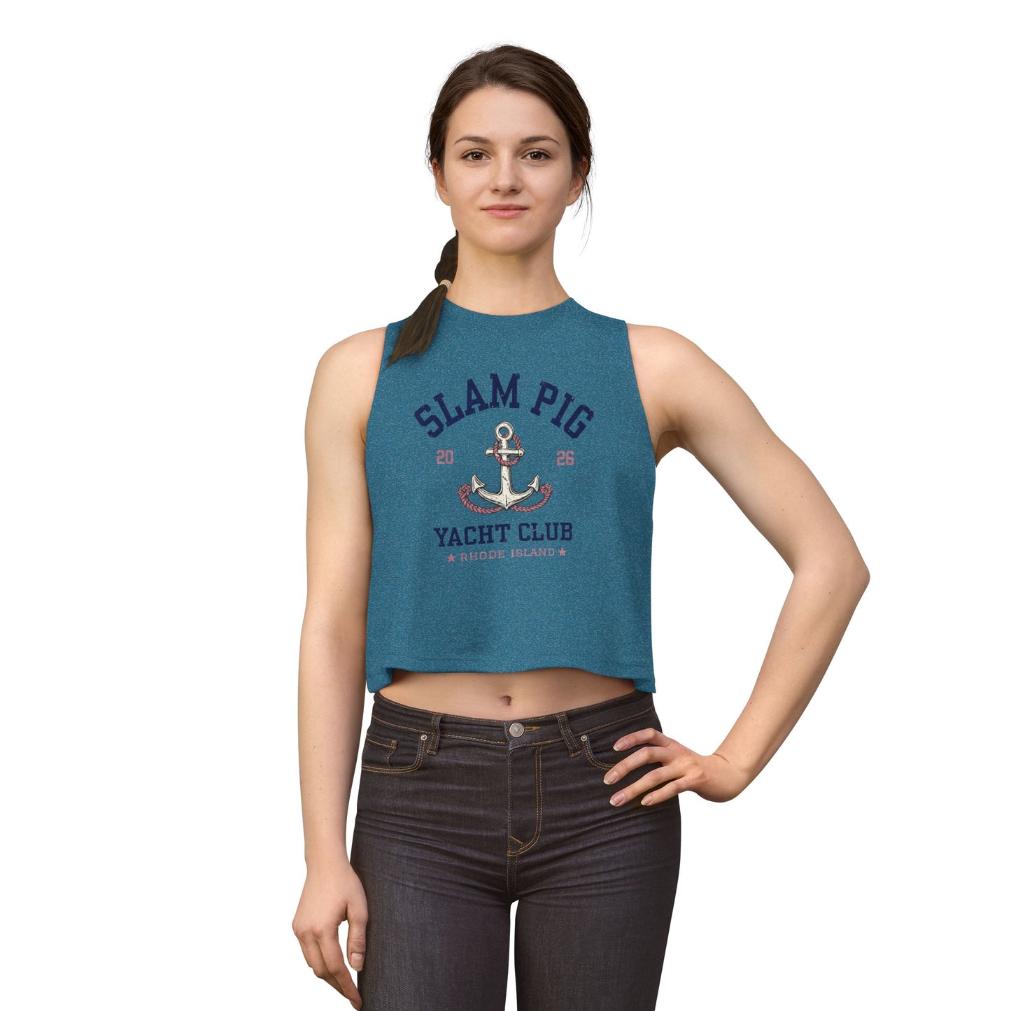 Slam Pig Yacht Club Crop Tank, Rhode Island Muscle Tank, Bravo RHORI Shirt, Coastal Summer Top