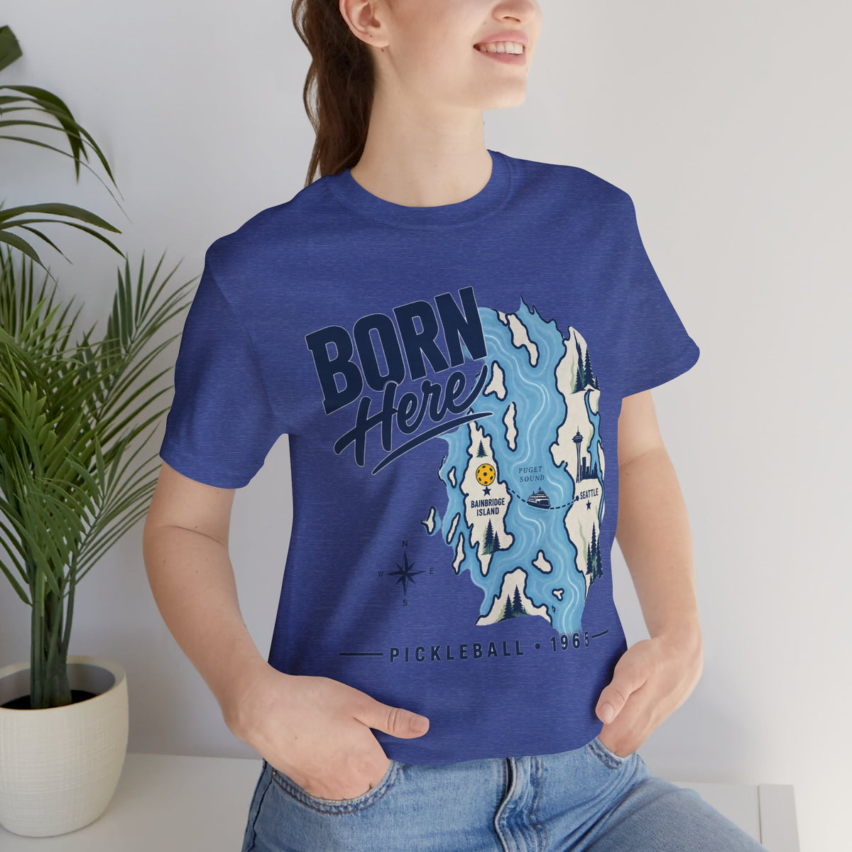 Copy of Born Here Bainbridge Island Pickleball 1965 Unisex Tee