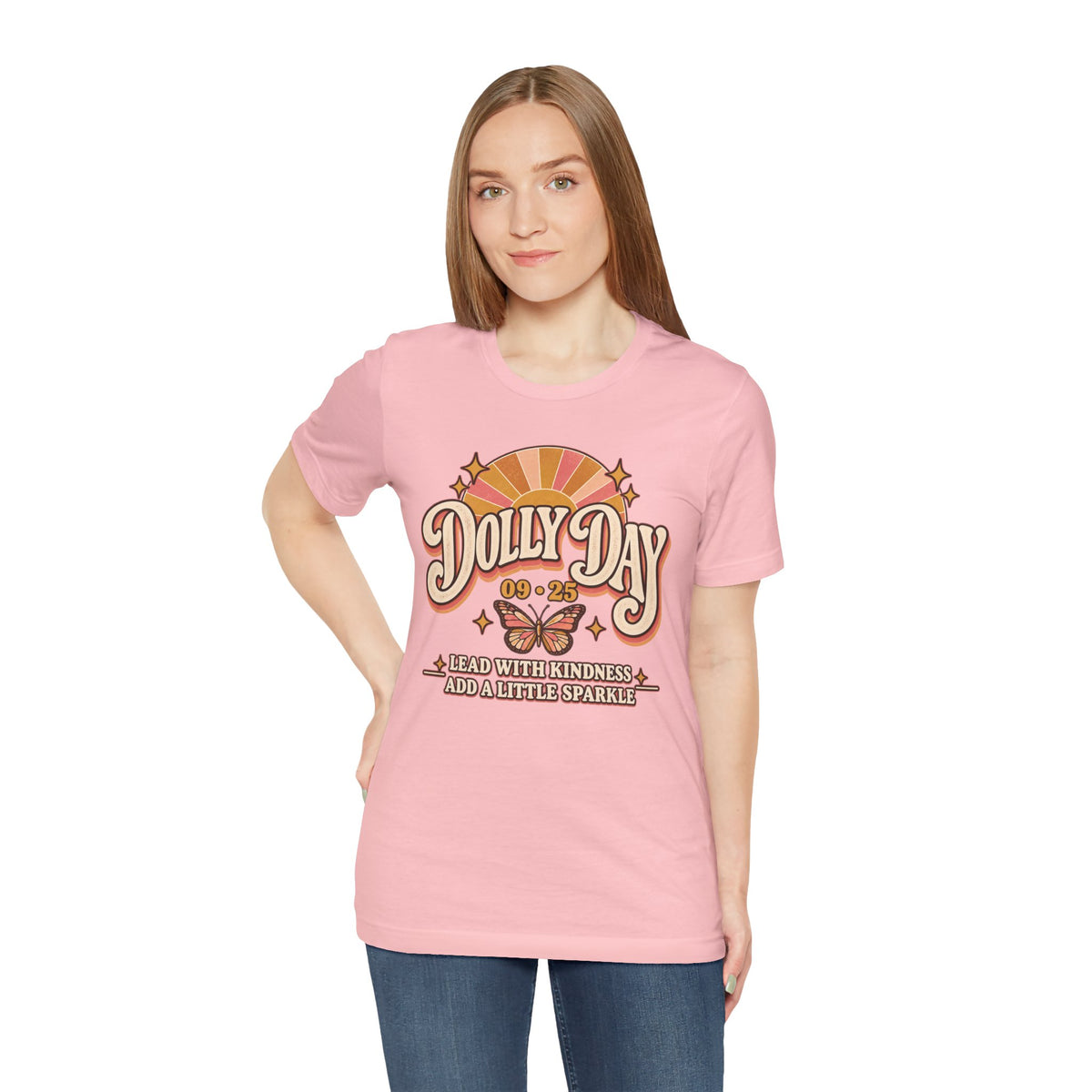 Dolly Day 09•25 Tee – Lead With Kindness, Add a Little Sparkle