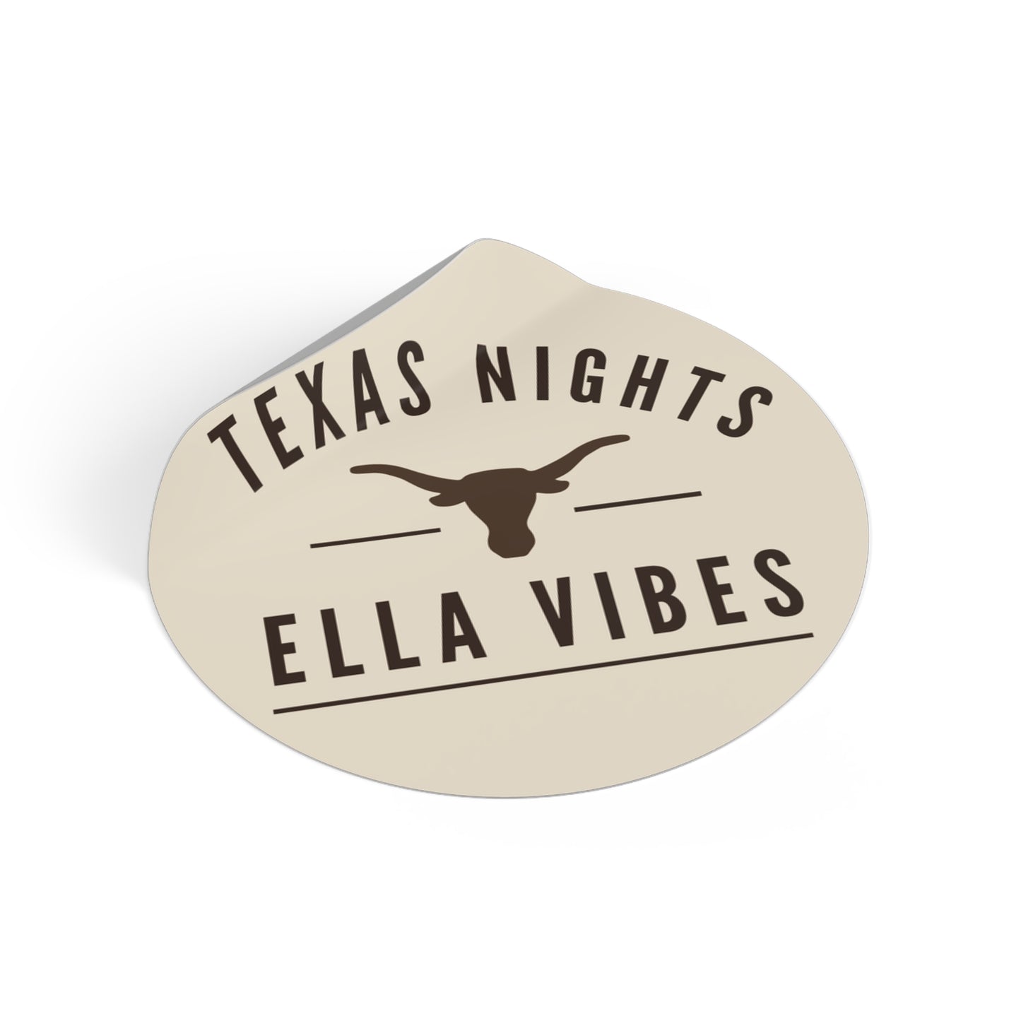 Texas Nights Ella Vibes Guitar Sticker | Round Vinyl Sticker, Ella Vibes | Ella inspired Sticker |